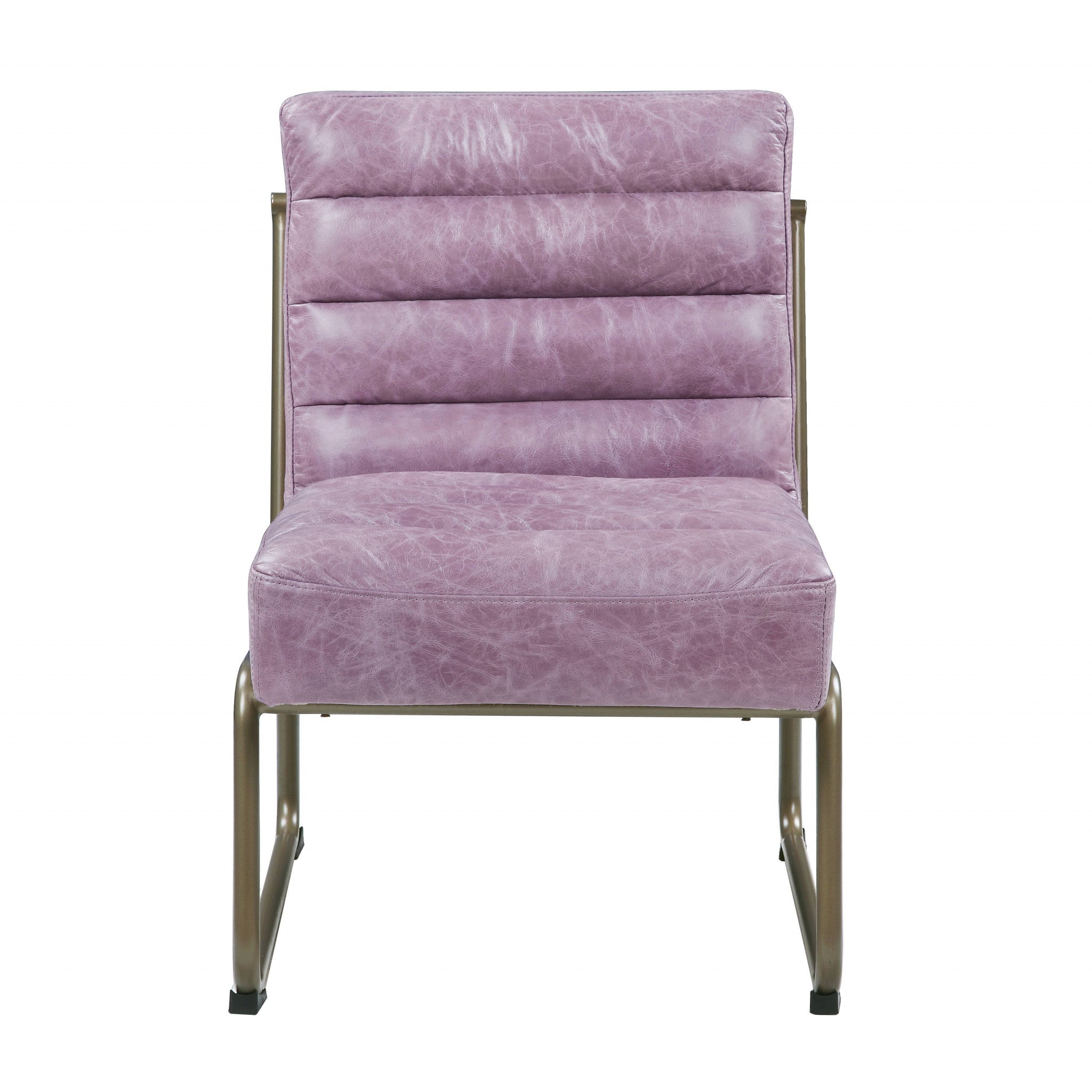 22" Wisteria and Steel Blue Top Grain Leather Ikat Side Chair-Accent Chairs-DECOROLALA