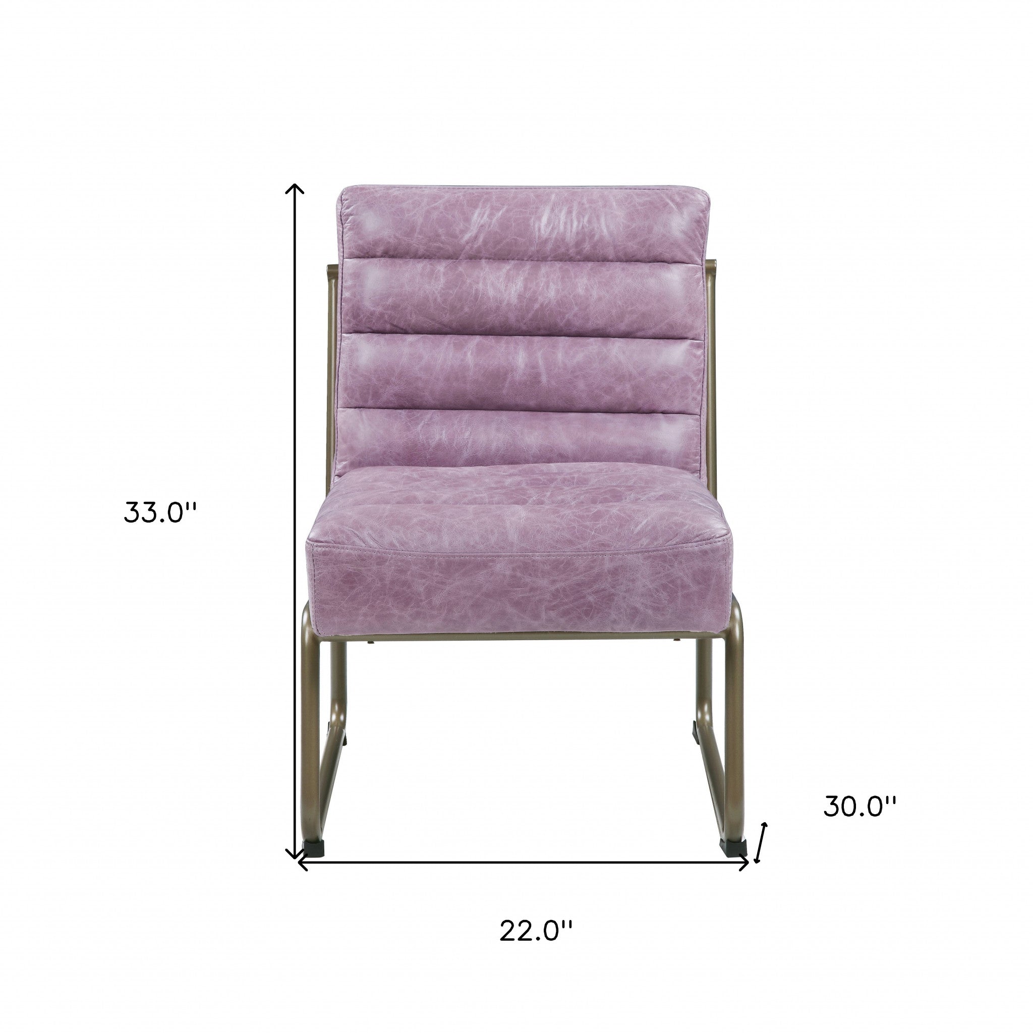 22" Wisteria and Steel Blue Top Grain Leather Ikat Side Chair-Accent Chairs-DECOROLALA