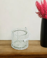 5" White Metal Tabletop Lantern Candle Holder-Candle Holders-DECOROLALA
