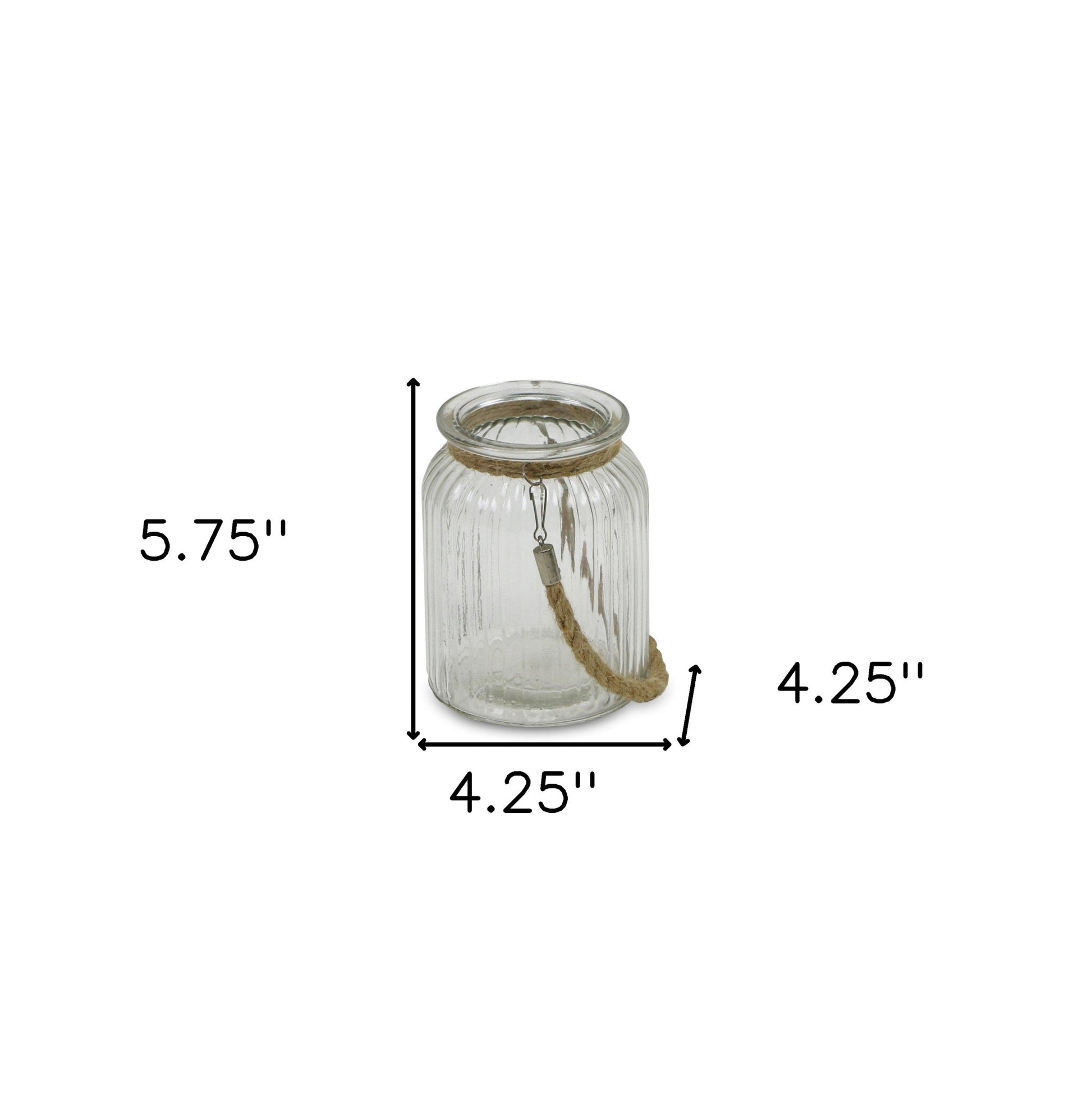 6" Clear and Brown Glass Tabletop Lantern Candle Holder-Candle Holders-DECOROLALA