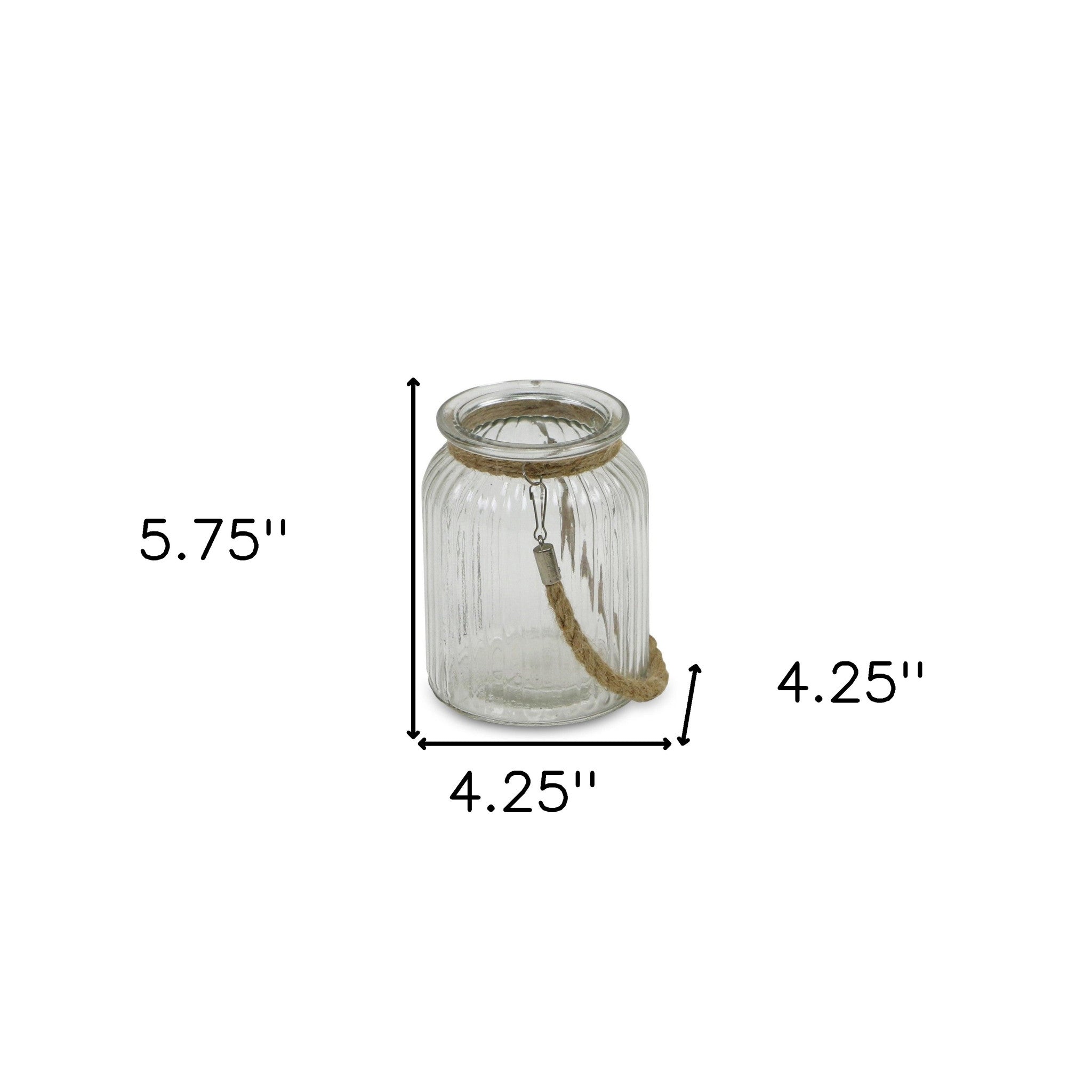 6" Clear and Brown Glass Tabletop Lantern Candle Holder-Candle Holders-DECOROLALA