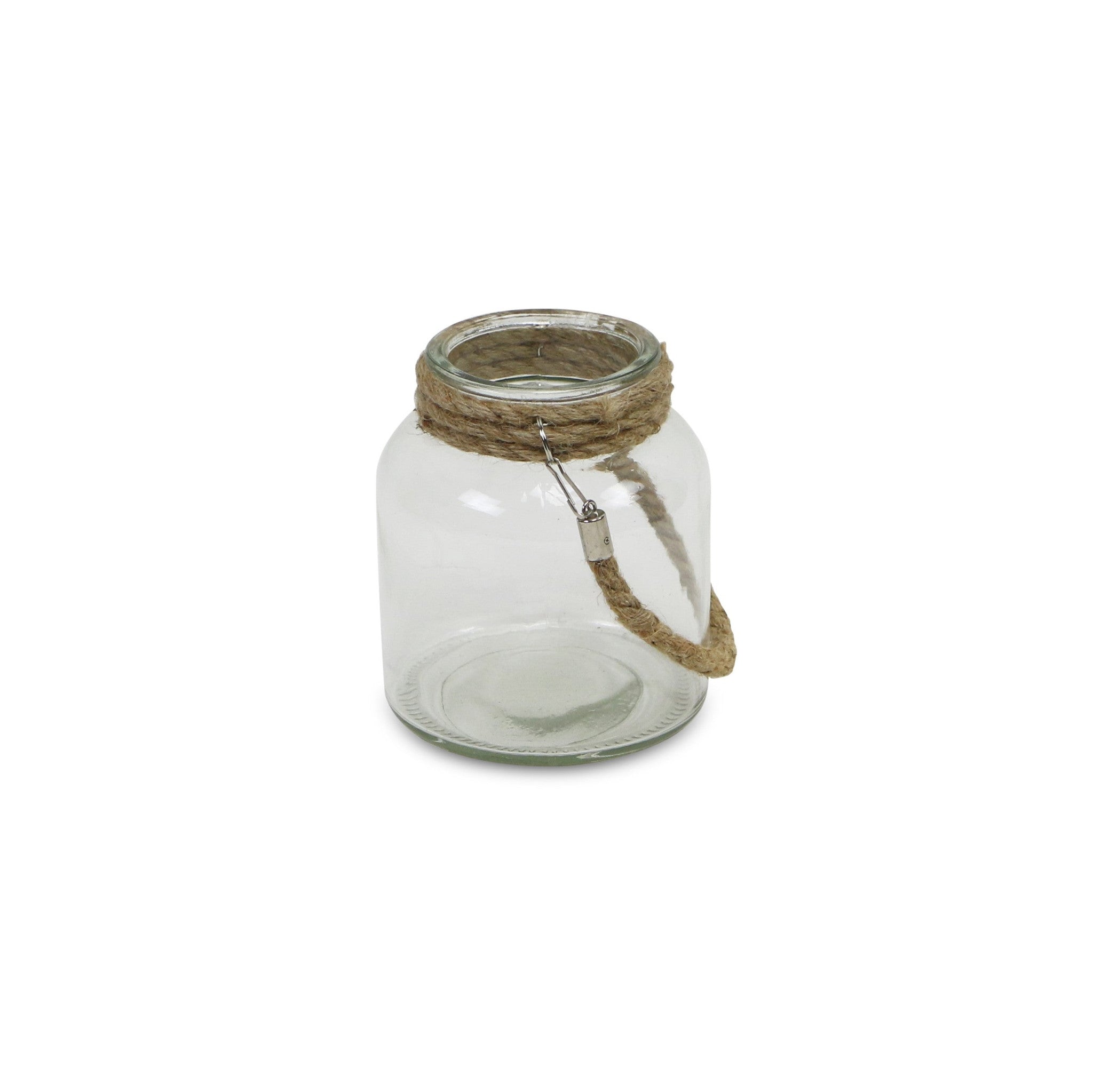 6" Clear and Brown Glass Tabletop Lantern Candle Holder-Candle Holders-DECOROLALA