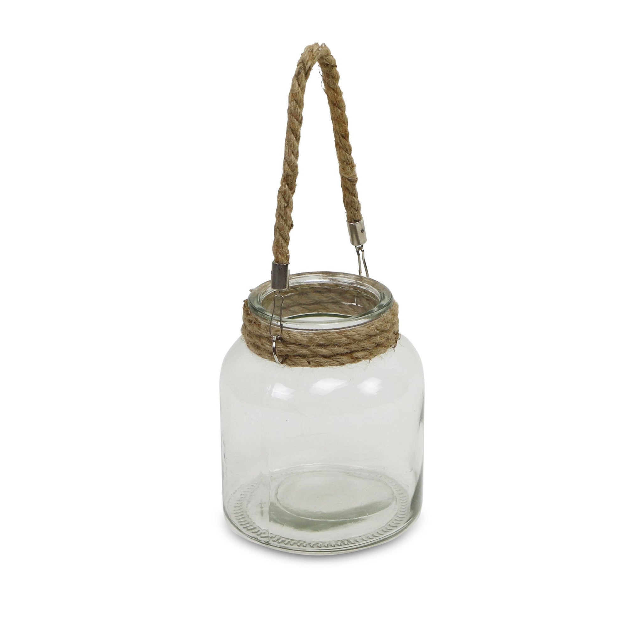 6" Clear and Brown Glass Tabletop Lantern Candle Holder-Candle Holders-DECOROLALA