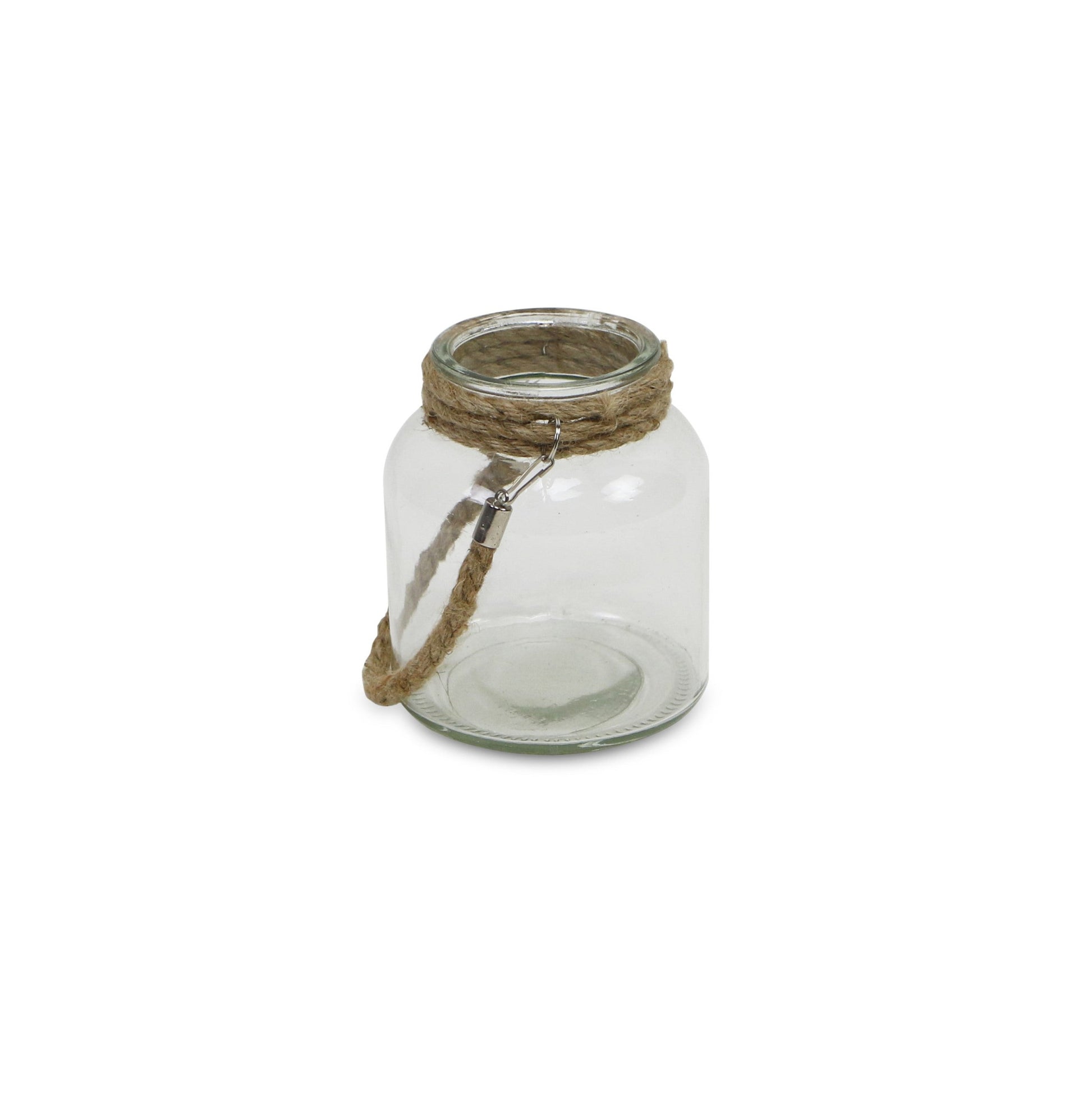 6" Clear and Brown Glass Tabletop Lantern Candle Holder-Candle Holders-DECOROLALA