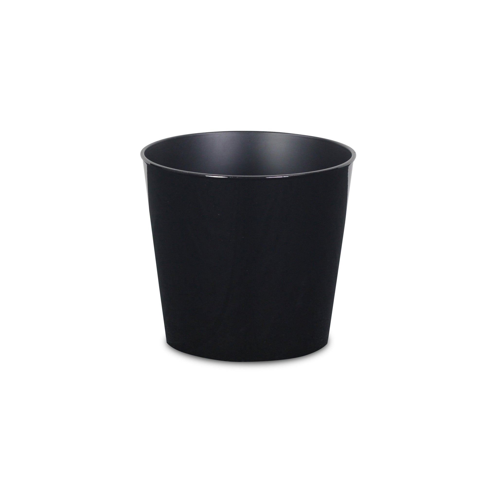 7" Black Recycled Plastic Indoor Outdoor Round Pot Planter-1