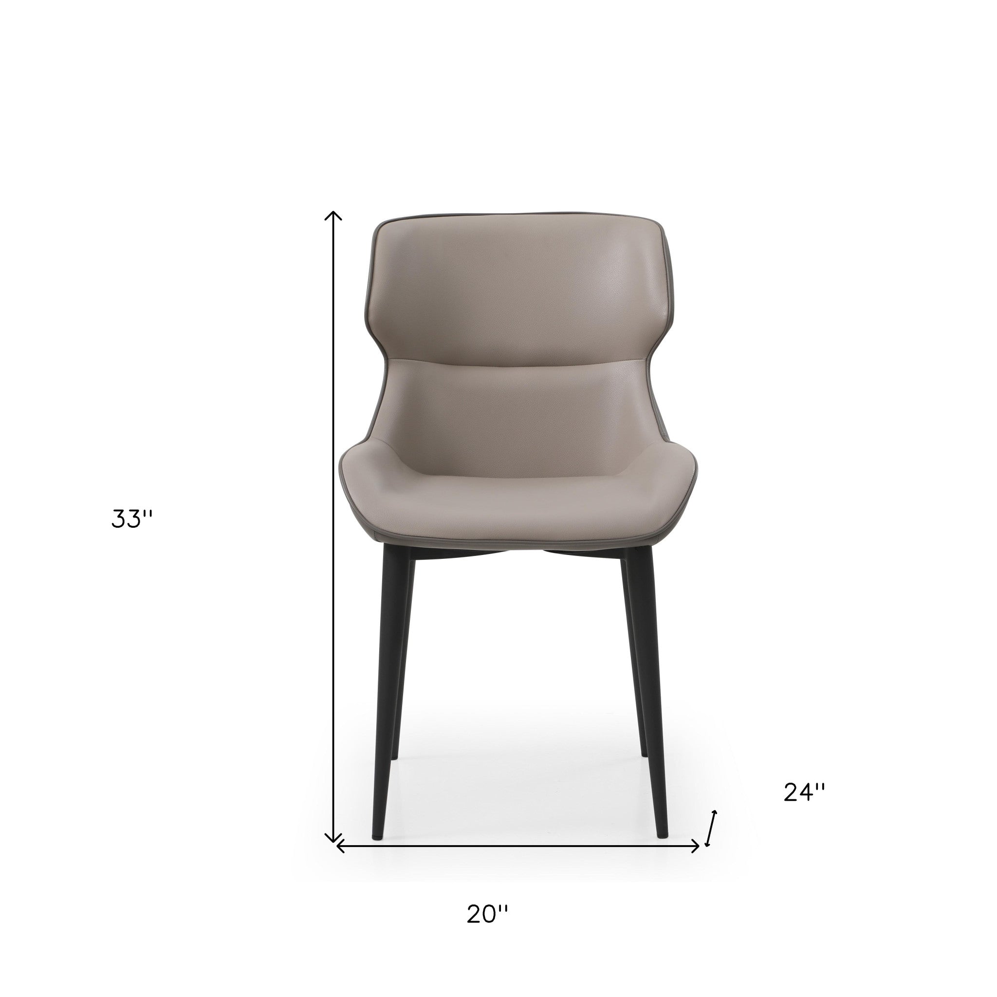 Gray and Black Upholstered Faux Leather Dining Side Chair-Dining Chairs-DECOROLALA
