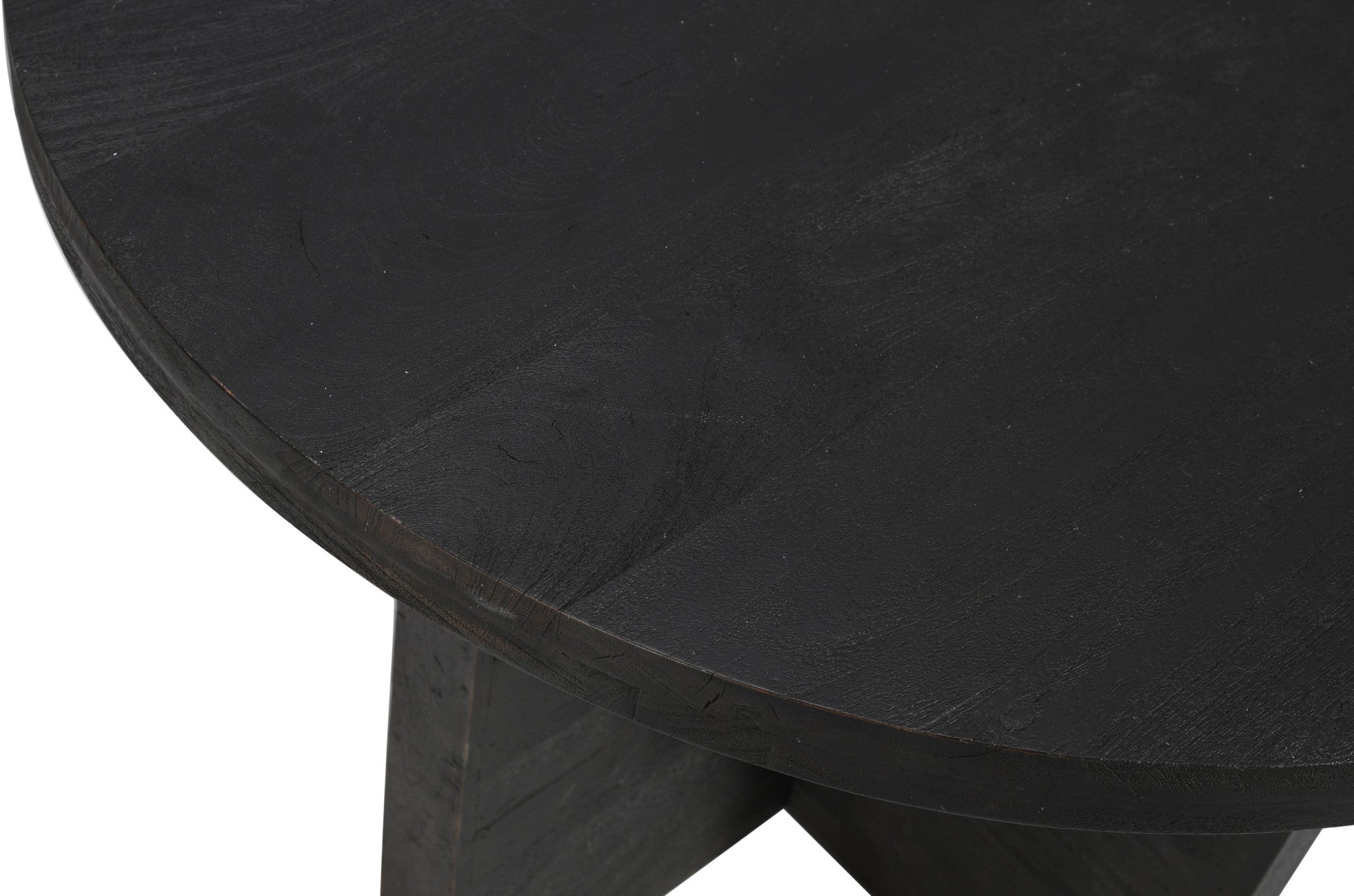 48" Deep Taupe Rounded Solid Wood Pedestal Base Dining Table-Dining Tables-DECOROLALA