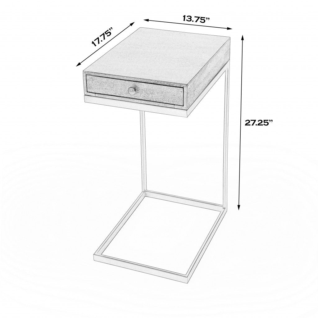27" Natural Brown Solid And Manufactured Wood Square End Table With Drawer-8