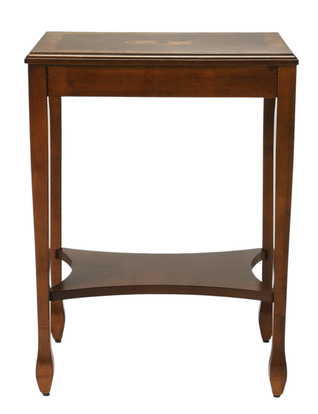 25" Wood Brown End Table With Shelf-3