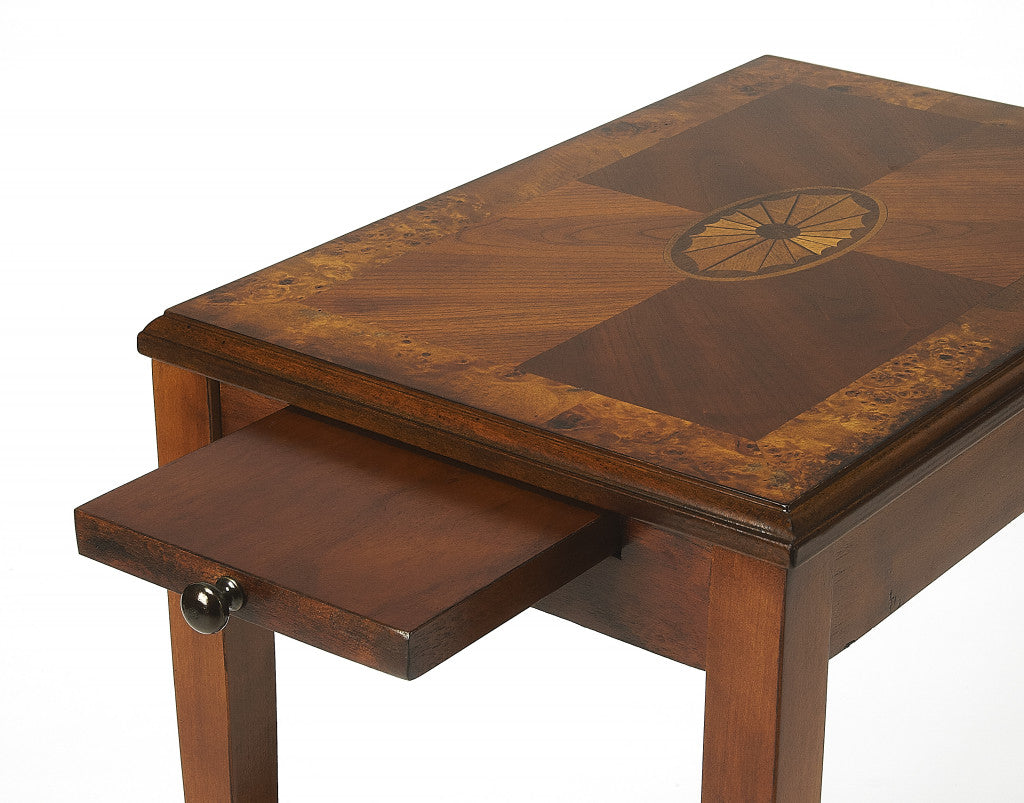 25" Wood Brown End Table With Shelf-4