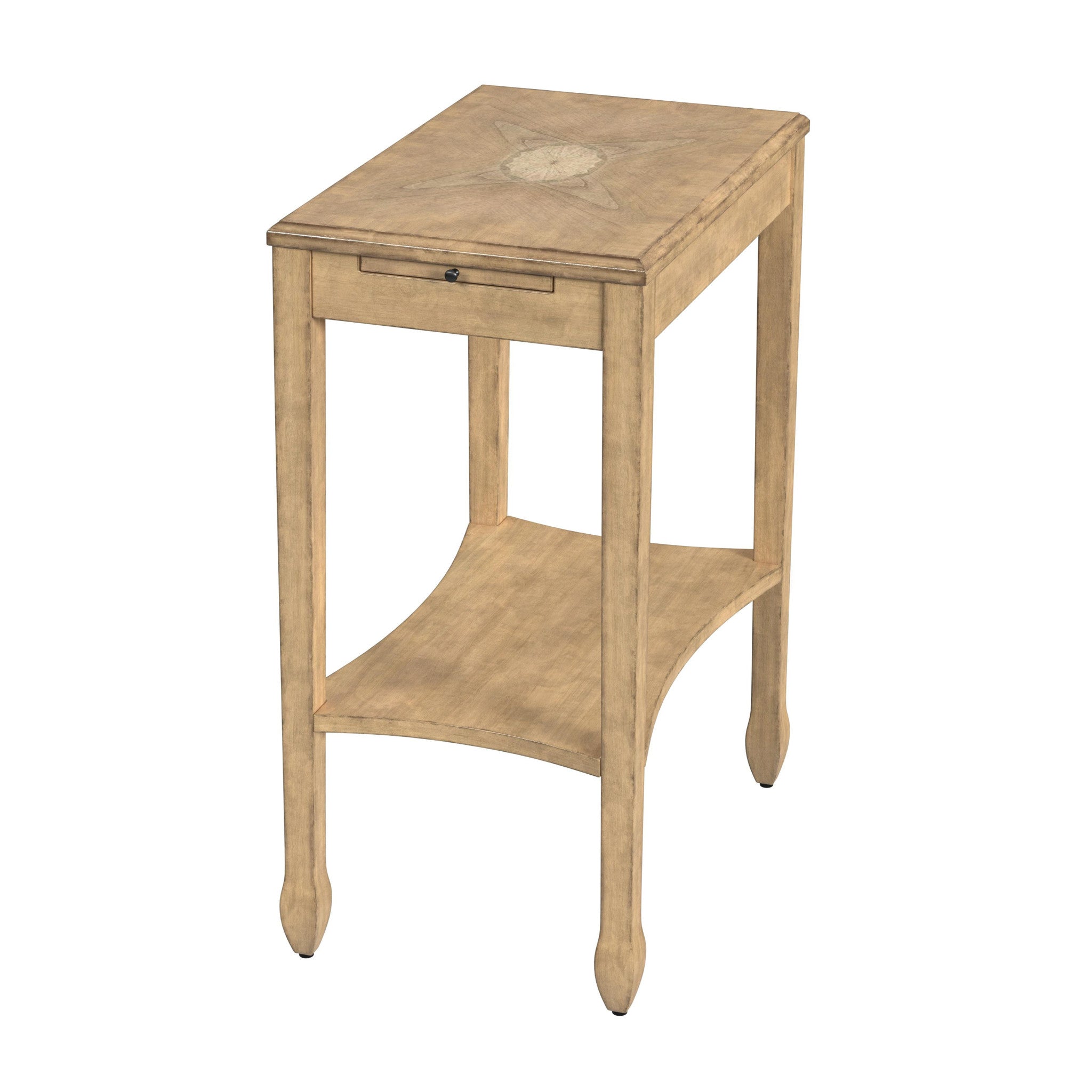 25" Beige Manufactured Wood Rectangular End Table With Shelf-0