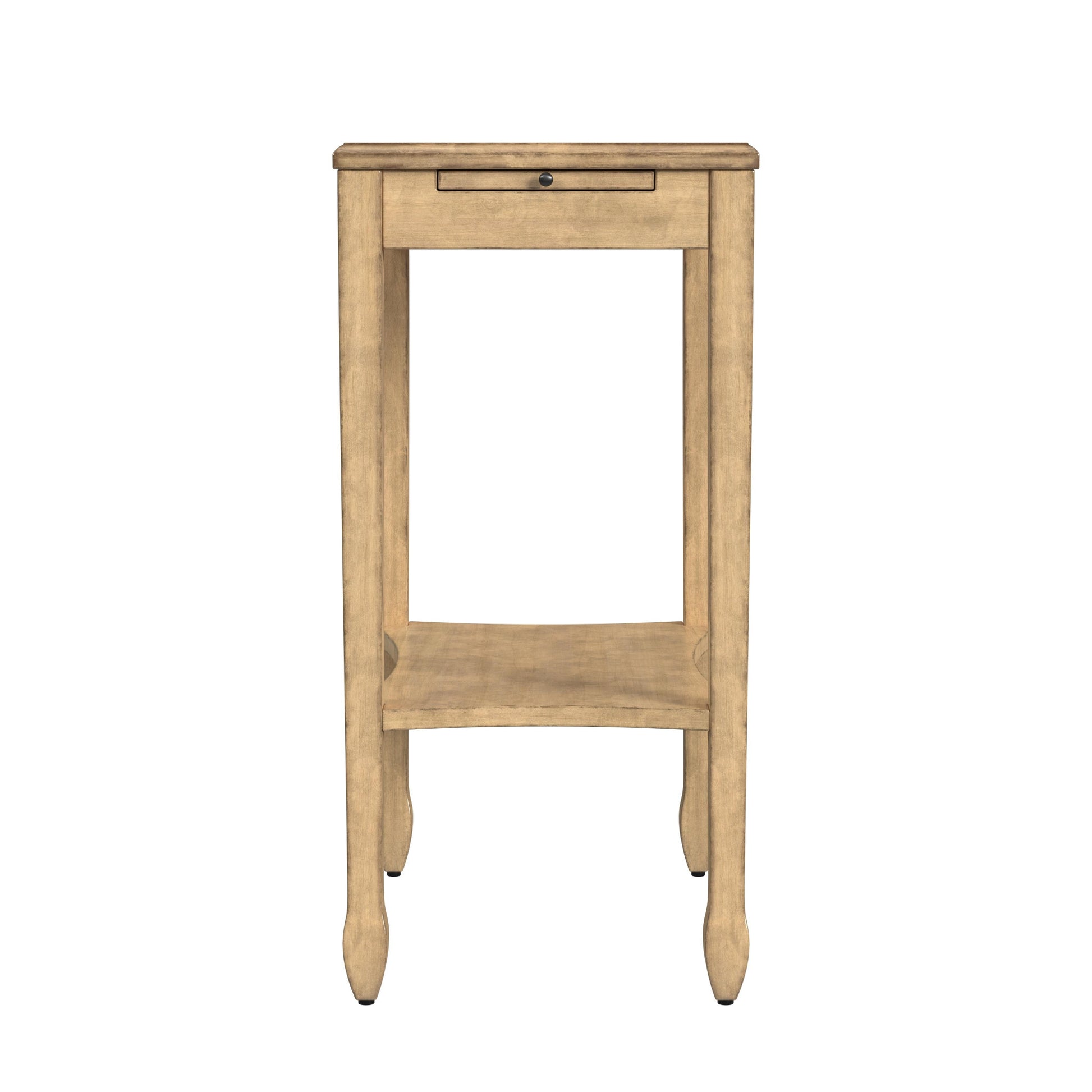 25" Beige Manufactured Wood Rectangular End Table With Shelf-2