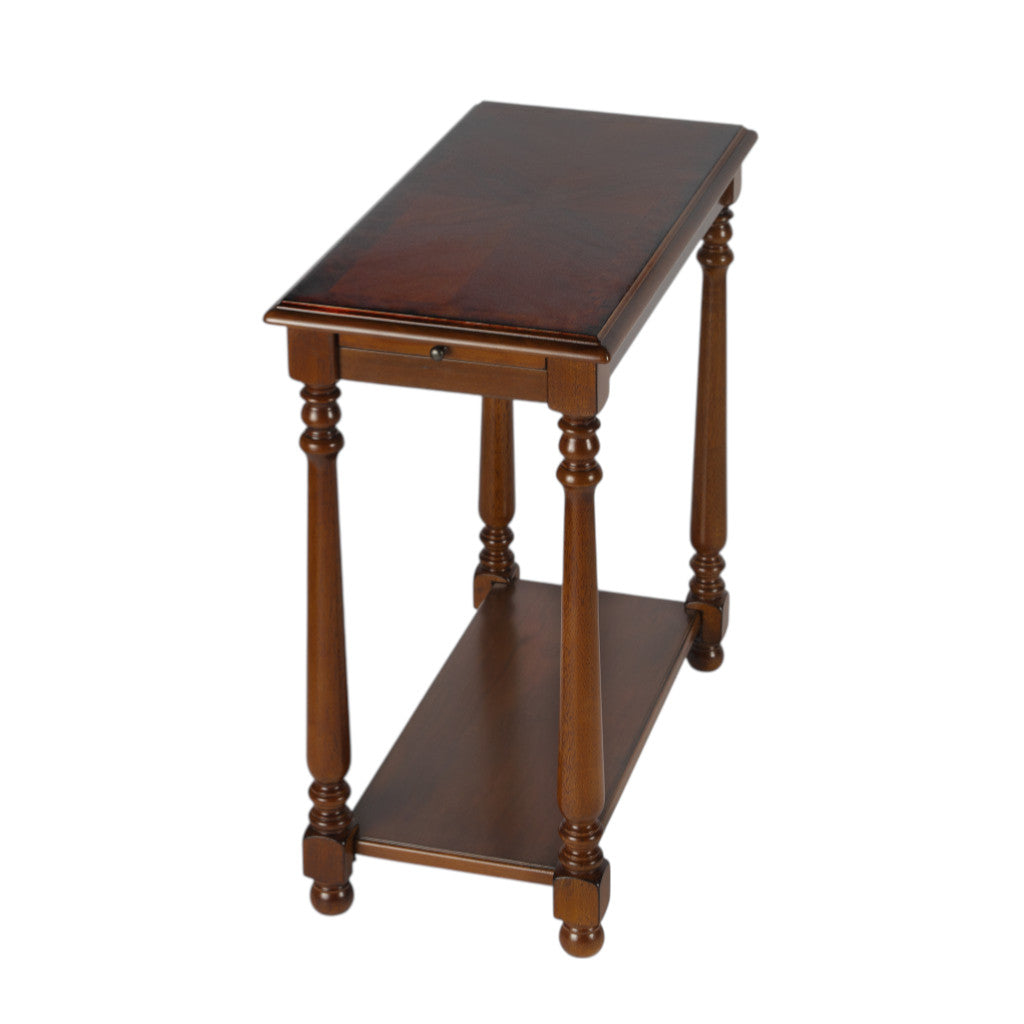 24" Brown End Table With Shelf-1