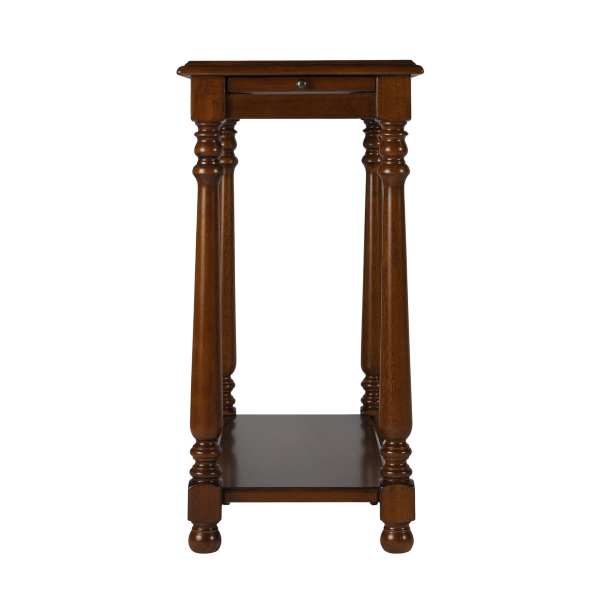 24" Brown End Table With Shelf-2
