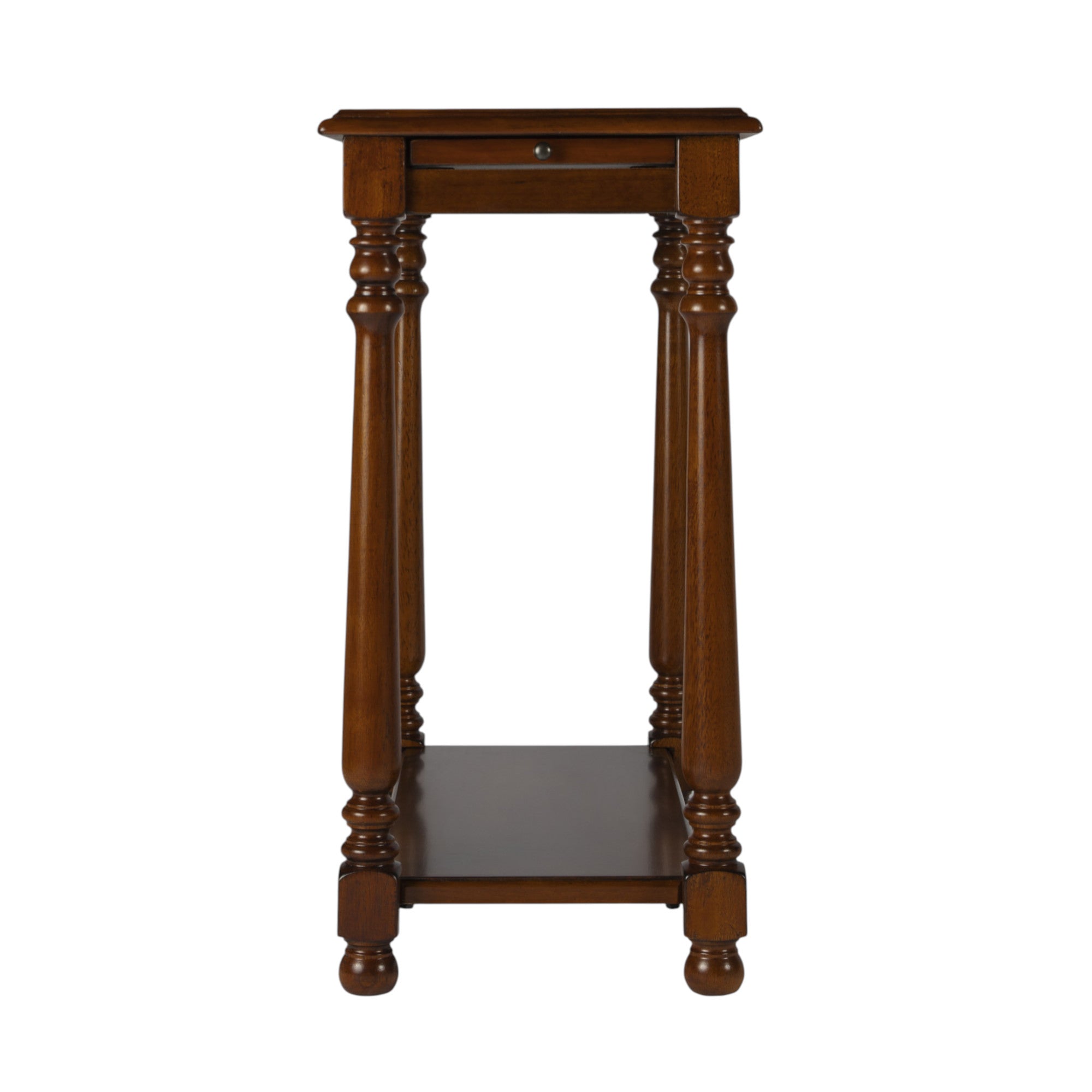 24" Brown End Table With Shelf-2
