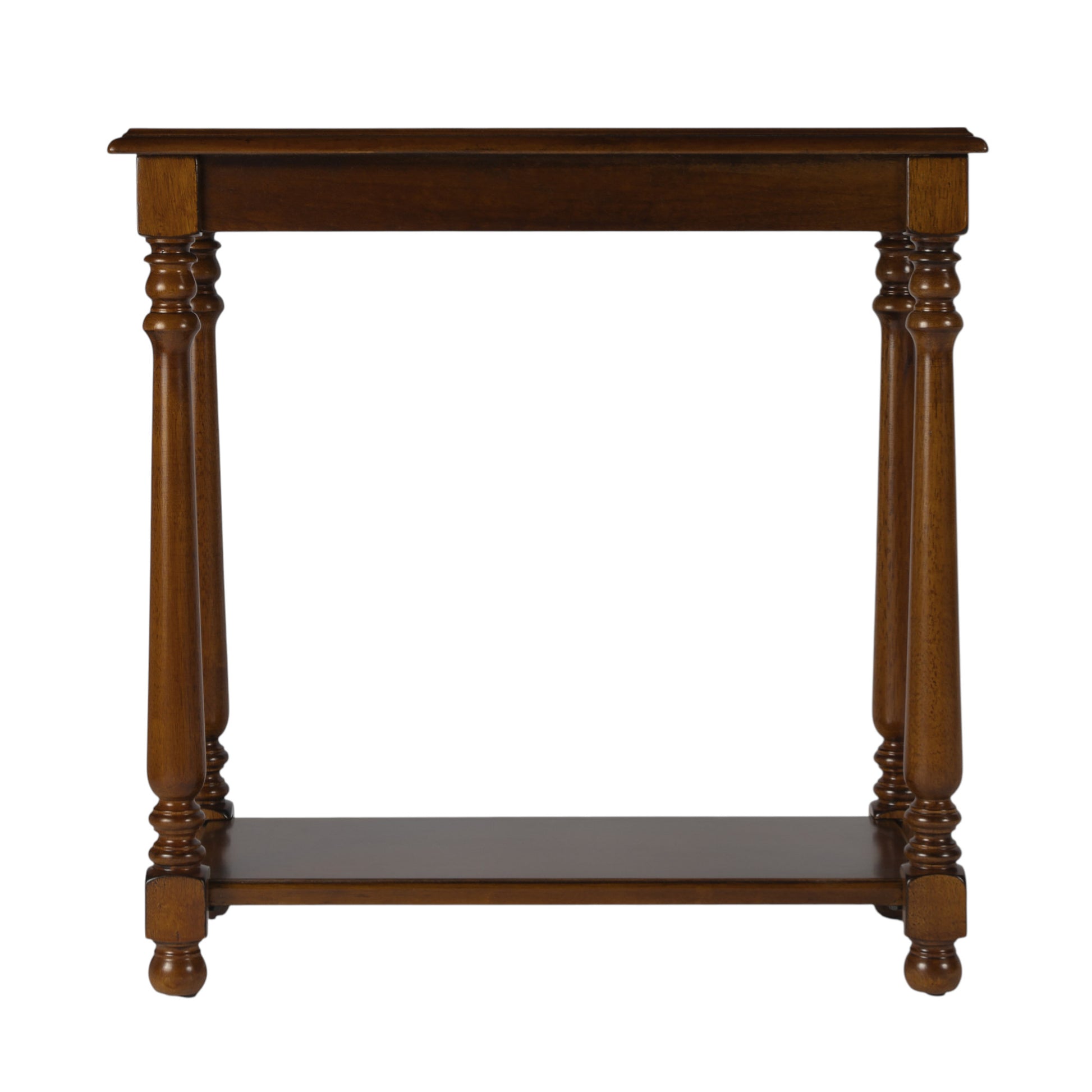 24" Brown End Table With Shelf-4