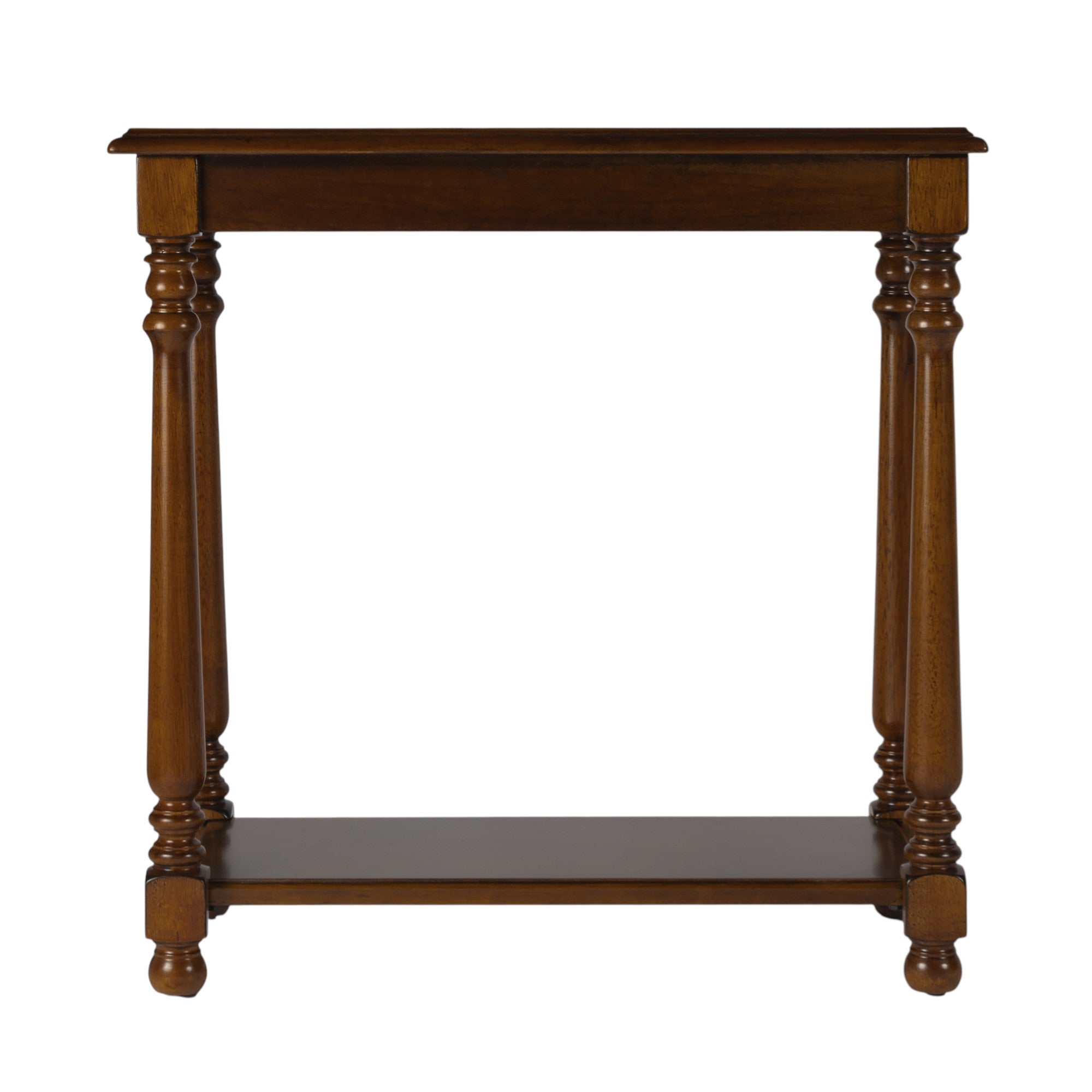 24" Brown End Table With Shelf-4