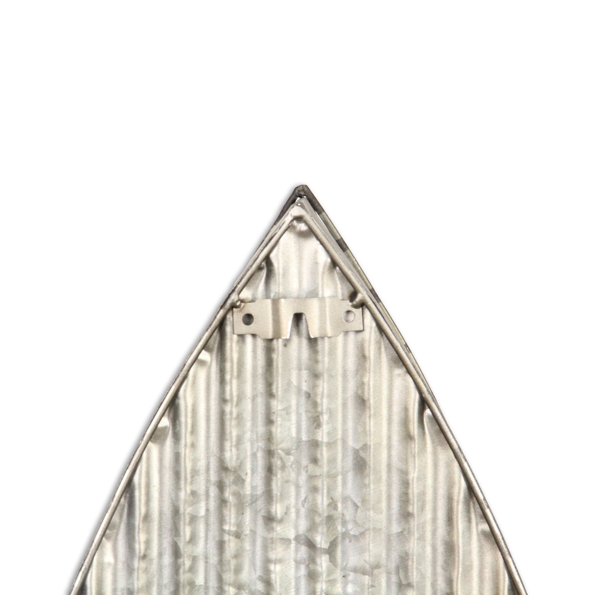 23" Brown And Gray Galvanized Metal And Wood Wall Mounted Boat Shelf-Wall Mounted Shelves-DECOROLALA