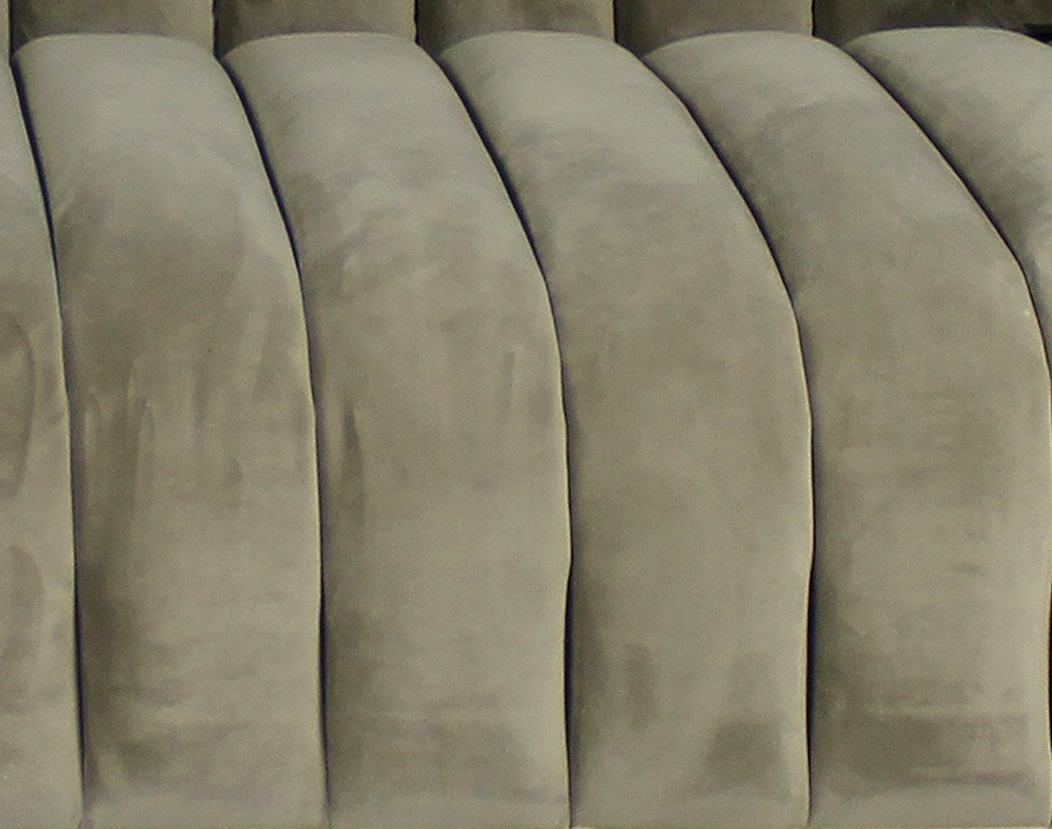 90" Gray Brown Velvet Sofa And Toss Pillows With Gold Legs-7