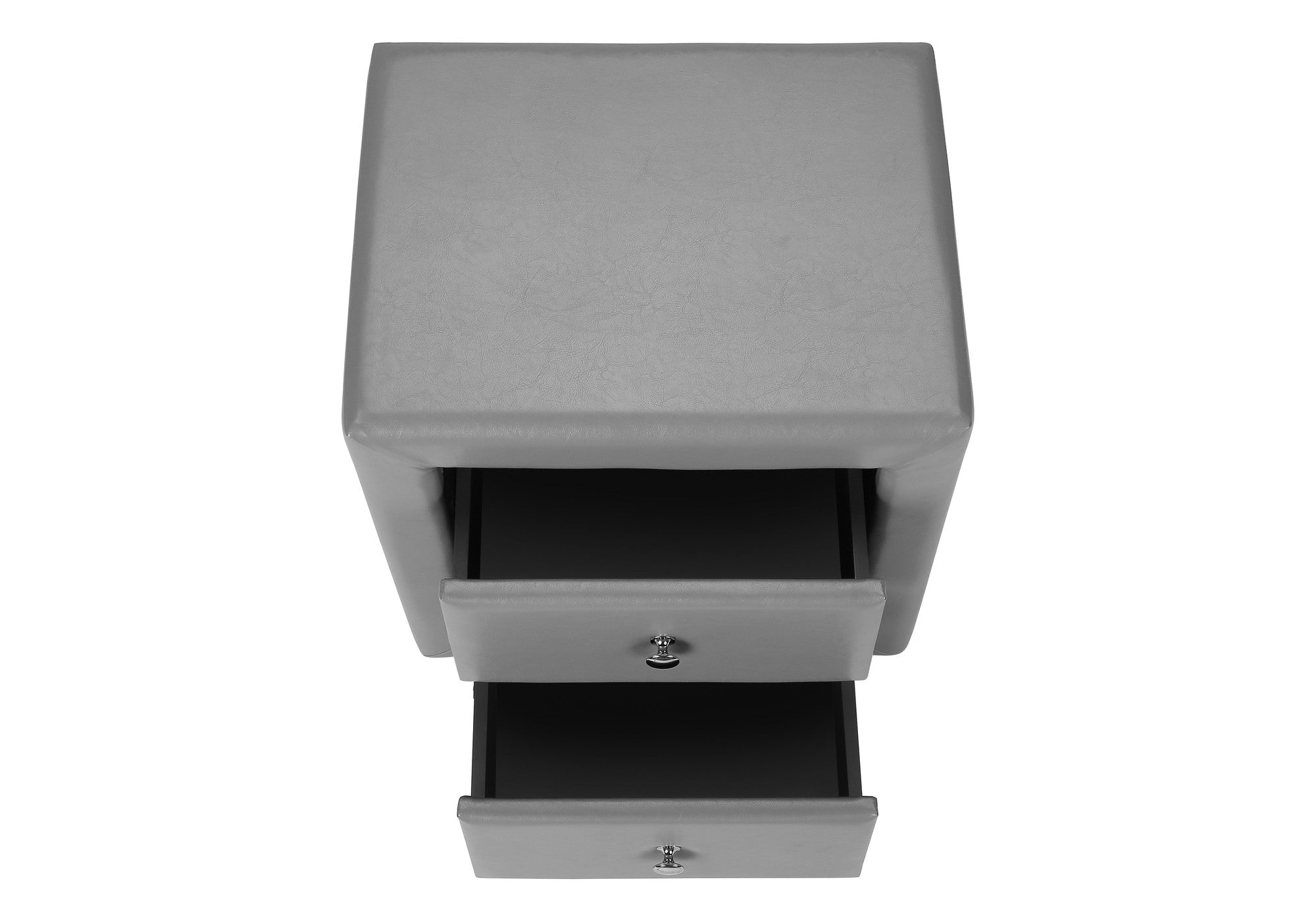 21" Gray Wood Two Drawer Nightstand-Nightstands & Bedside Tables-DECOROLALA