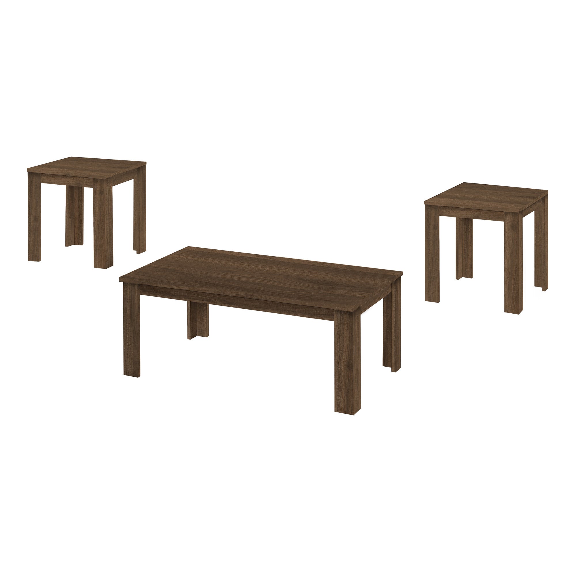 Set of Three 44" Dark Brown Coffee Table-Coffee Tables-DECOROLALA
