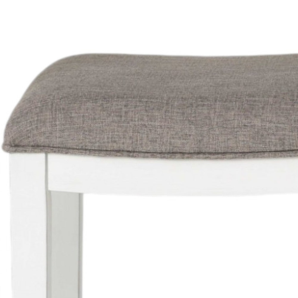 49" Three Piece White Wood Rectangular Bar Table With Two Stools-Bar & Restaurant Tables-DECOROLALA