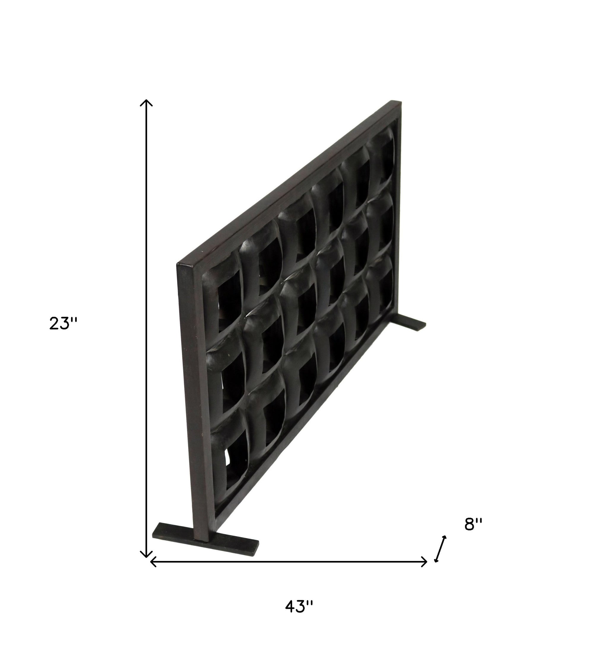 23" Black Iron Geometric Floor Tealight Candle Holder-Candle Holders-DECOROLALA