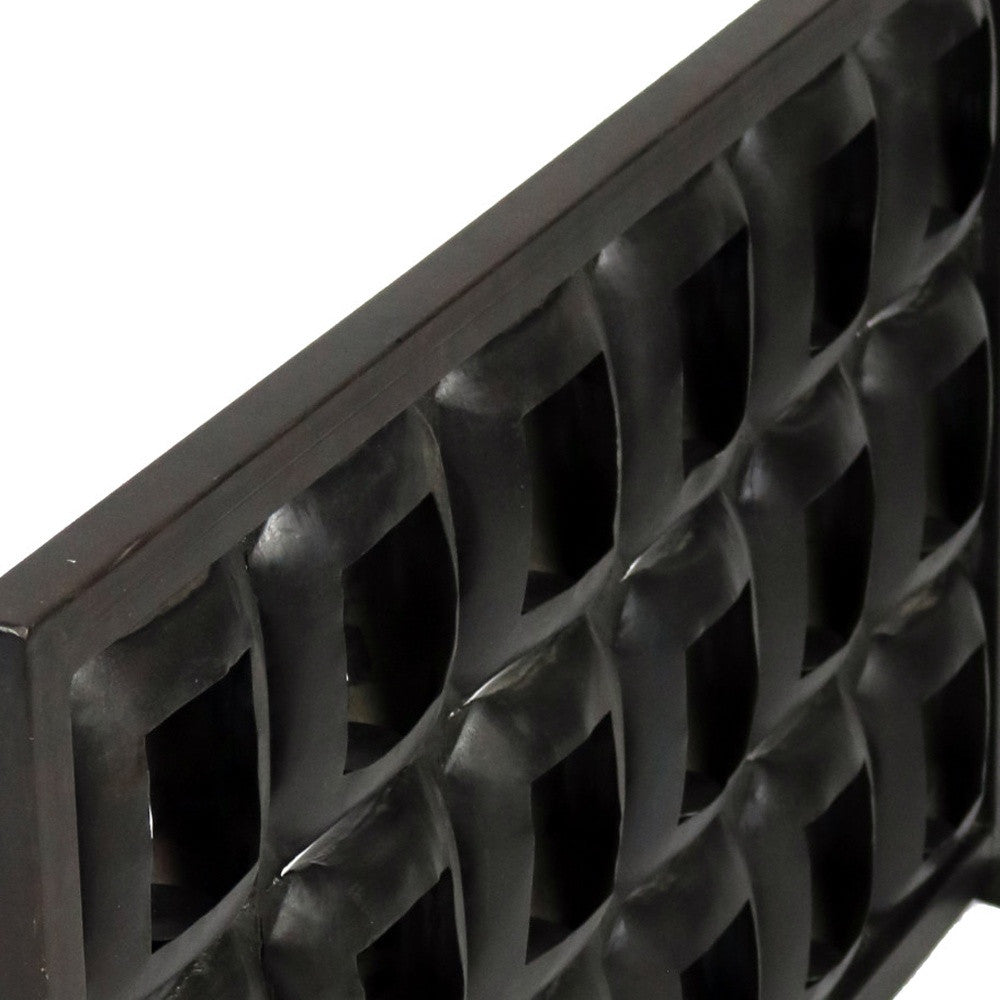 23" Black Iron Geometric Floor Tealight Candle Holder-Candle Holders-DECOROLALA
