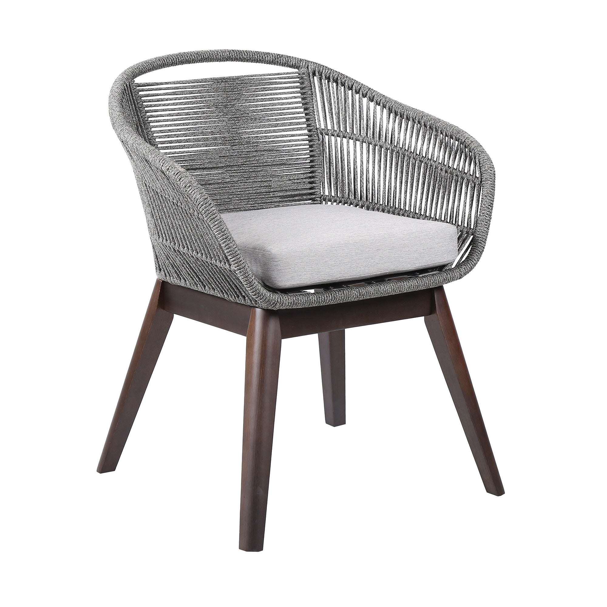 27" Gray Solid Wood Outdoor Dining Chair with Gray Cushion-0