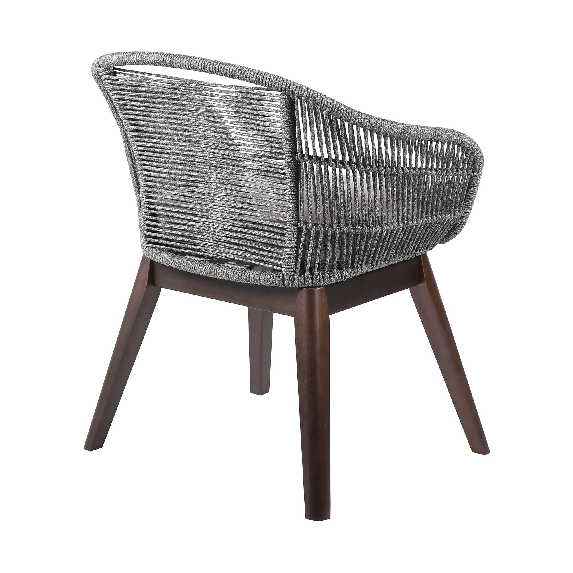 27" Gray Solid Wood Outdoor Dining Chair with Gray Cushion-3