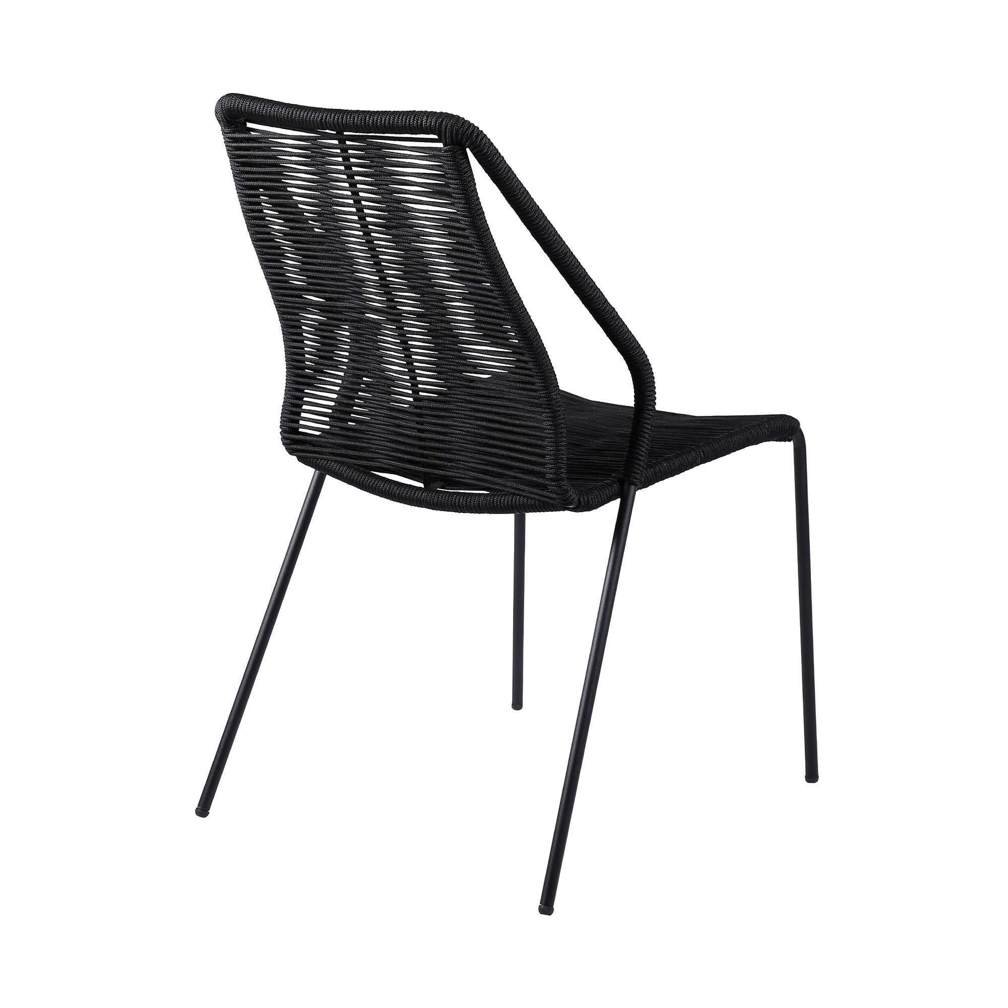 Set of Two 22" Black Metal Outdoor Dining Chair-Outdoor Chairs-DECOROLALA