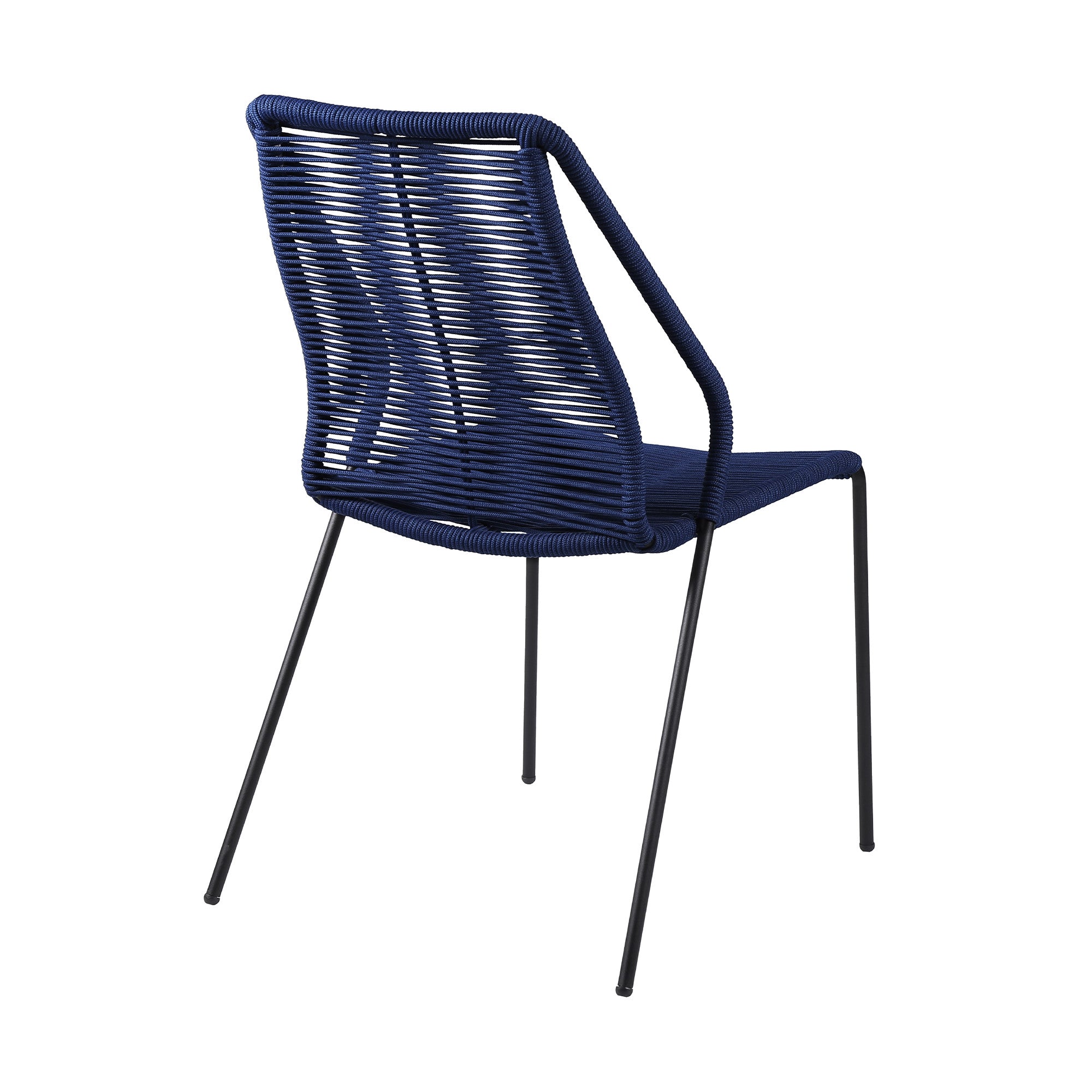 Set of Two 22" Blue Metal Outdoor Dining Chair-0