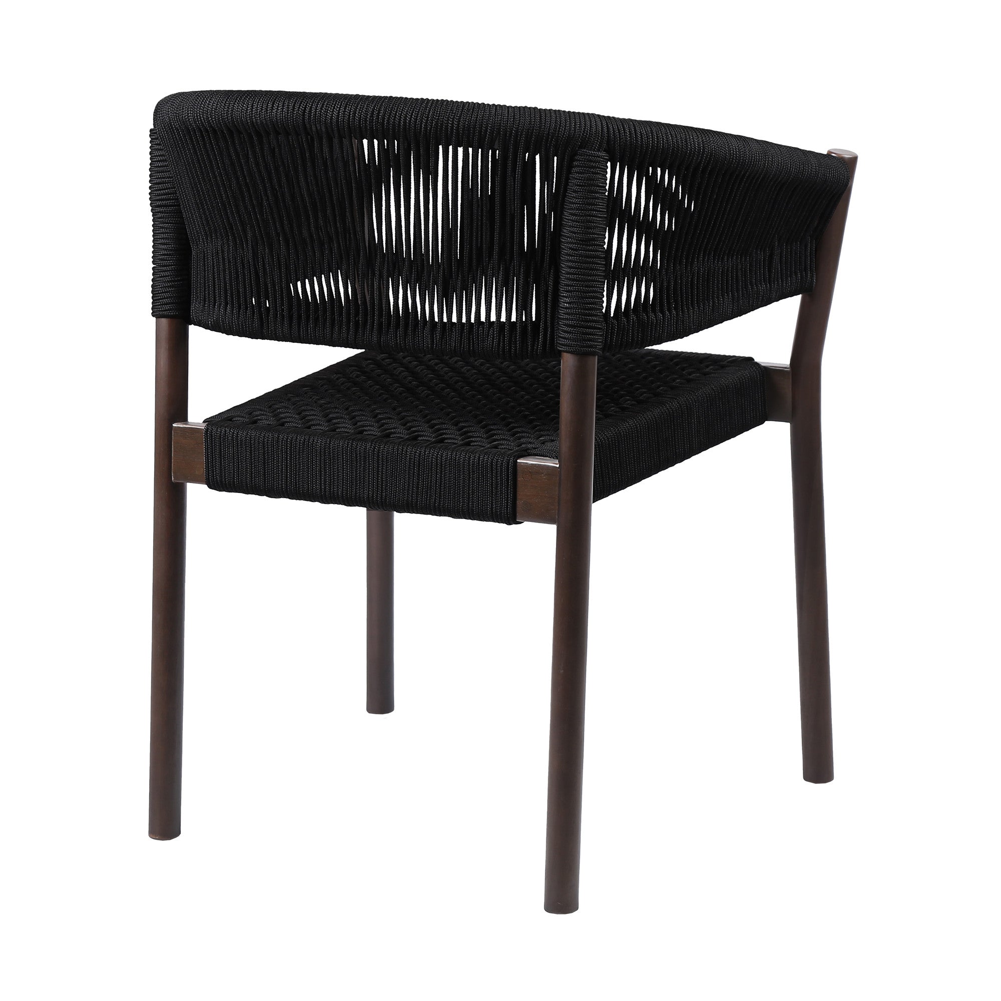 Set of Two 26" Black Solid Wood Outdoor Dining Chair-Outdoor Chairs-DECOROLALA