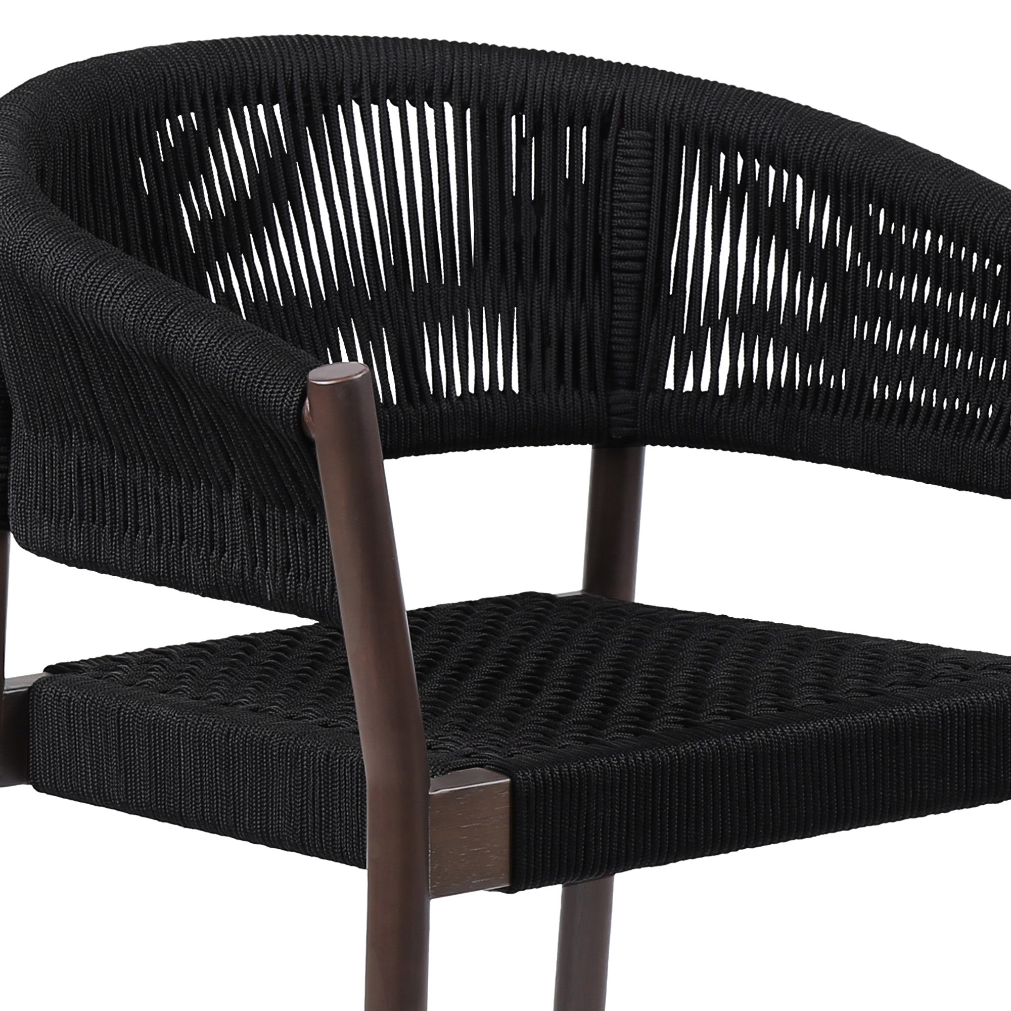 Set of Two 26" Black Solid Wood Outdoor Dining Chair-Outdoor Chairs-DECOROLALA