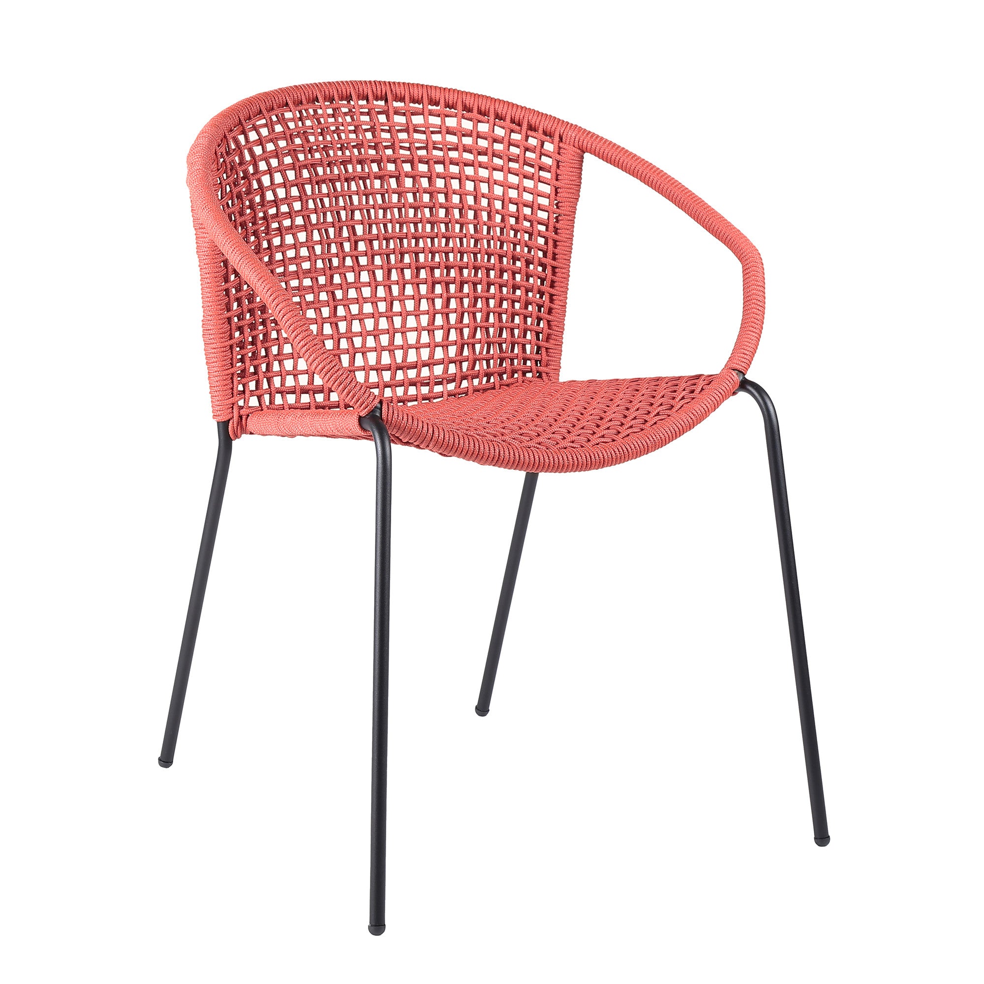 Set of Two 25" Red Metal Outdoor Dining Chair-0