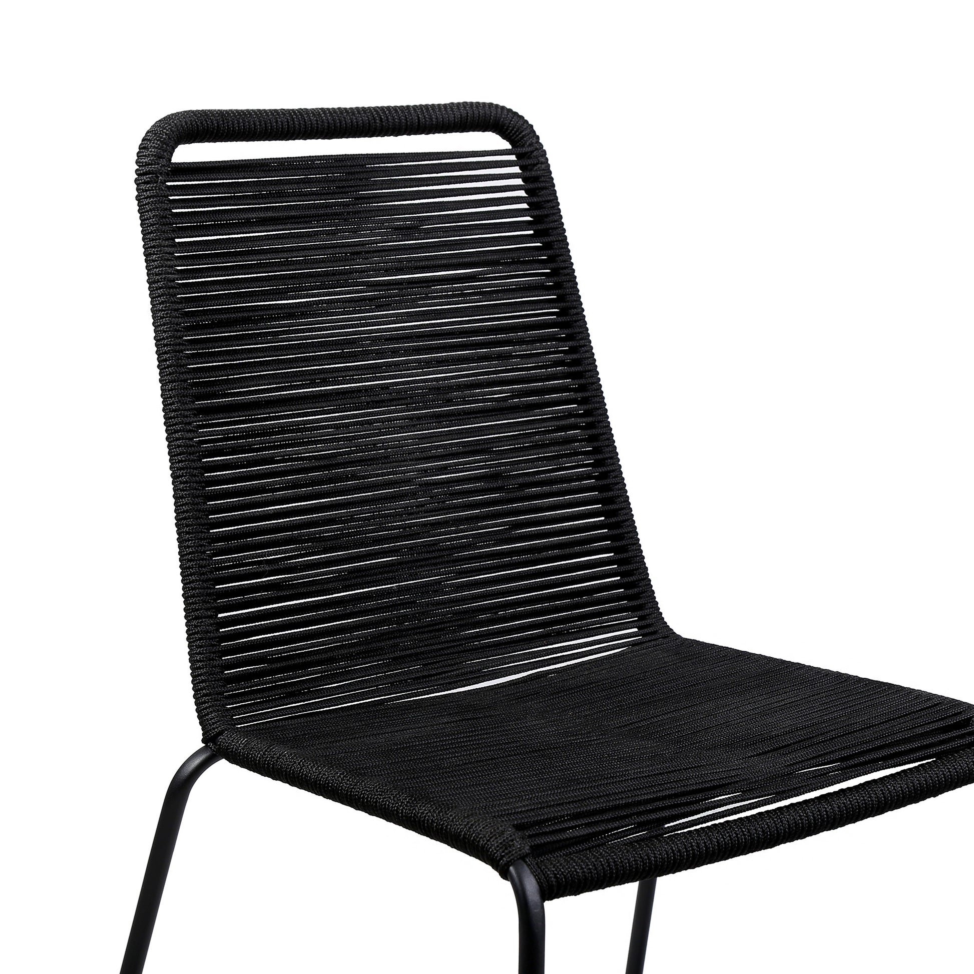 Set of Two 23" Black Metal Outdoor Dining Chair-Outdoor Chairs-DECOROLALA