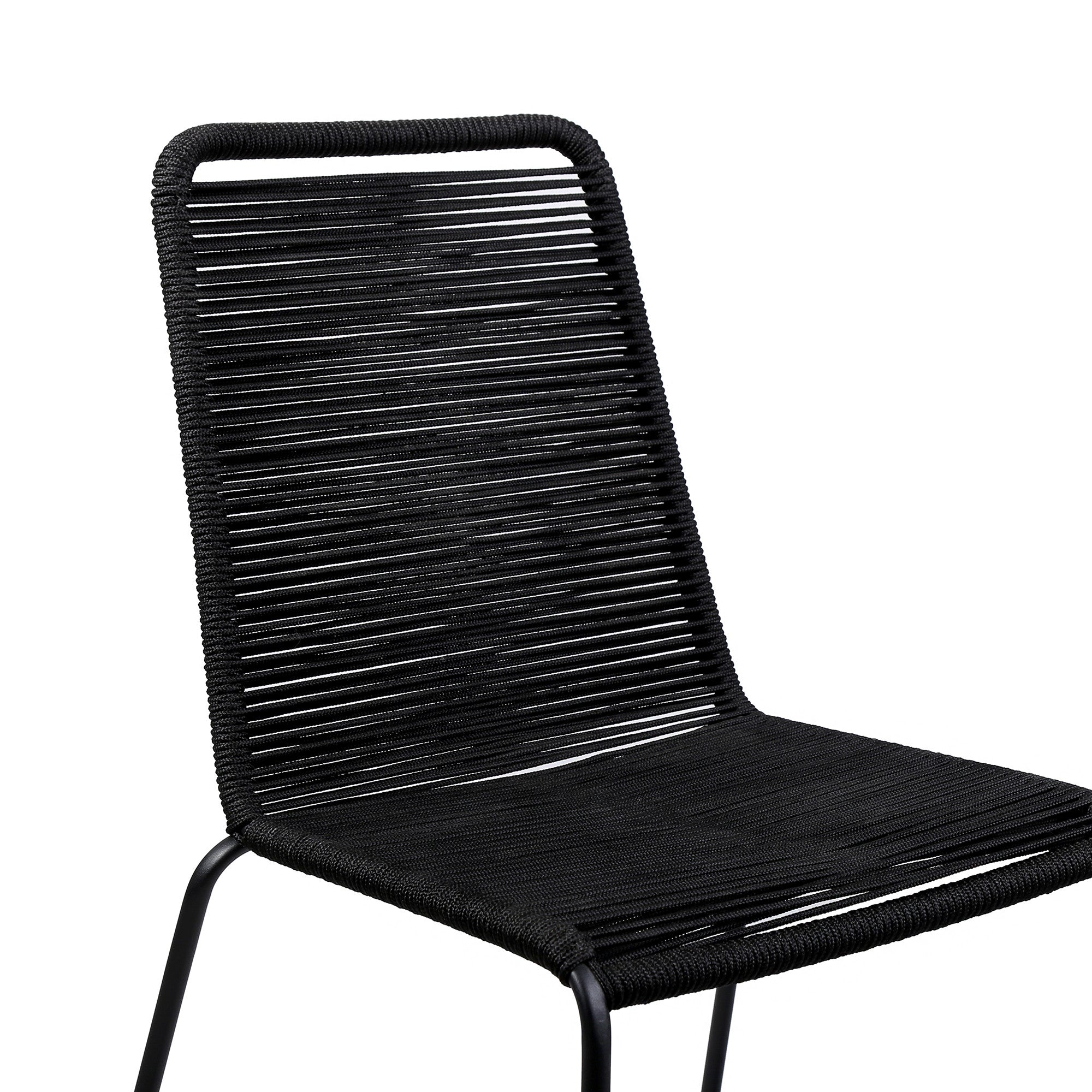Set of Two 23" Black Metal Outdoor Dining Chair-Outdoor Chairs-DECOROLALA