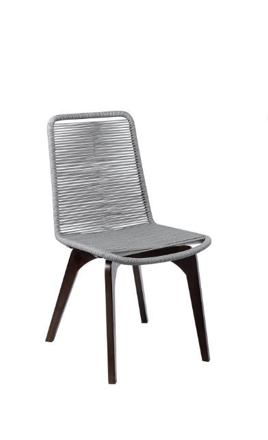 Set of Two 18" Silver Solid Wood Outdoor Dining Chair-0