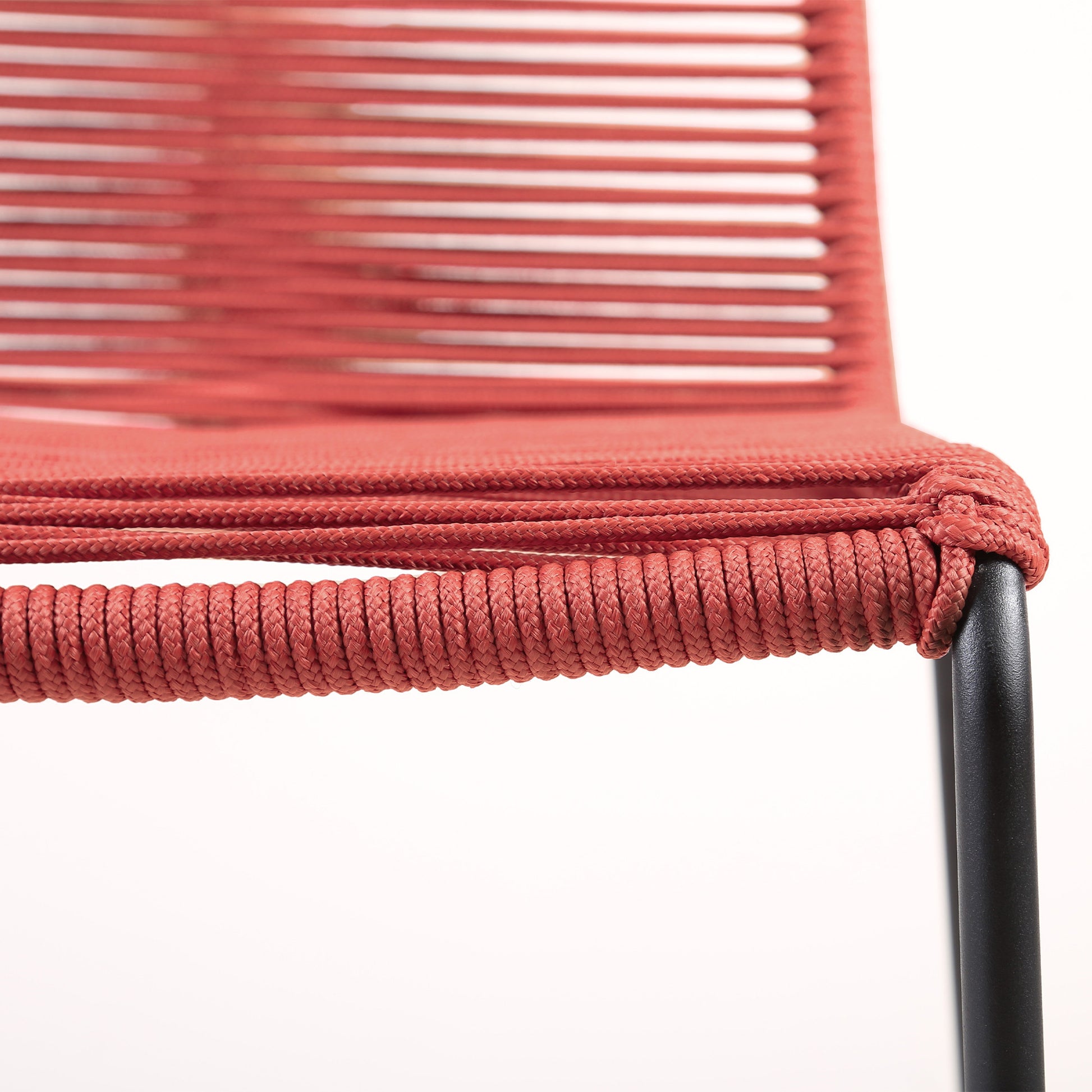 Set of Two 23" Red Metal Outdoor Dining Chair-5