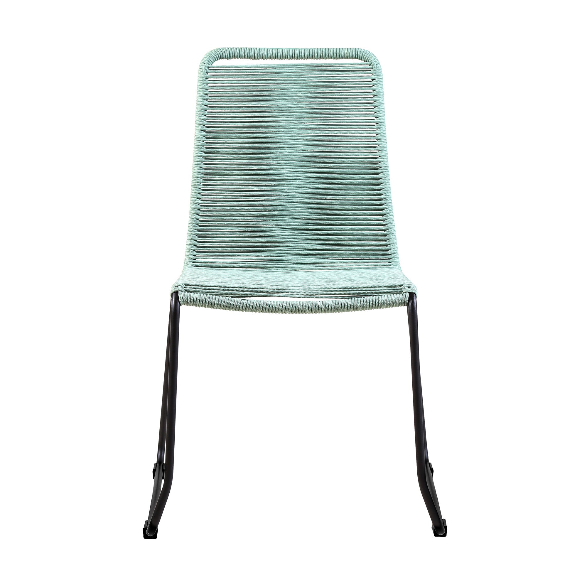 Set of Two 23" Green Metal Outdoor Dining Chair-Outdoor Chairs-DECOROLALA