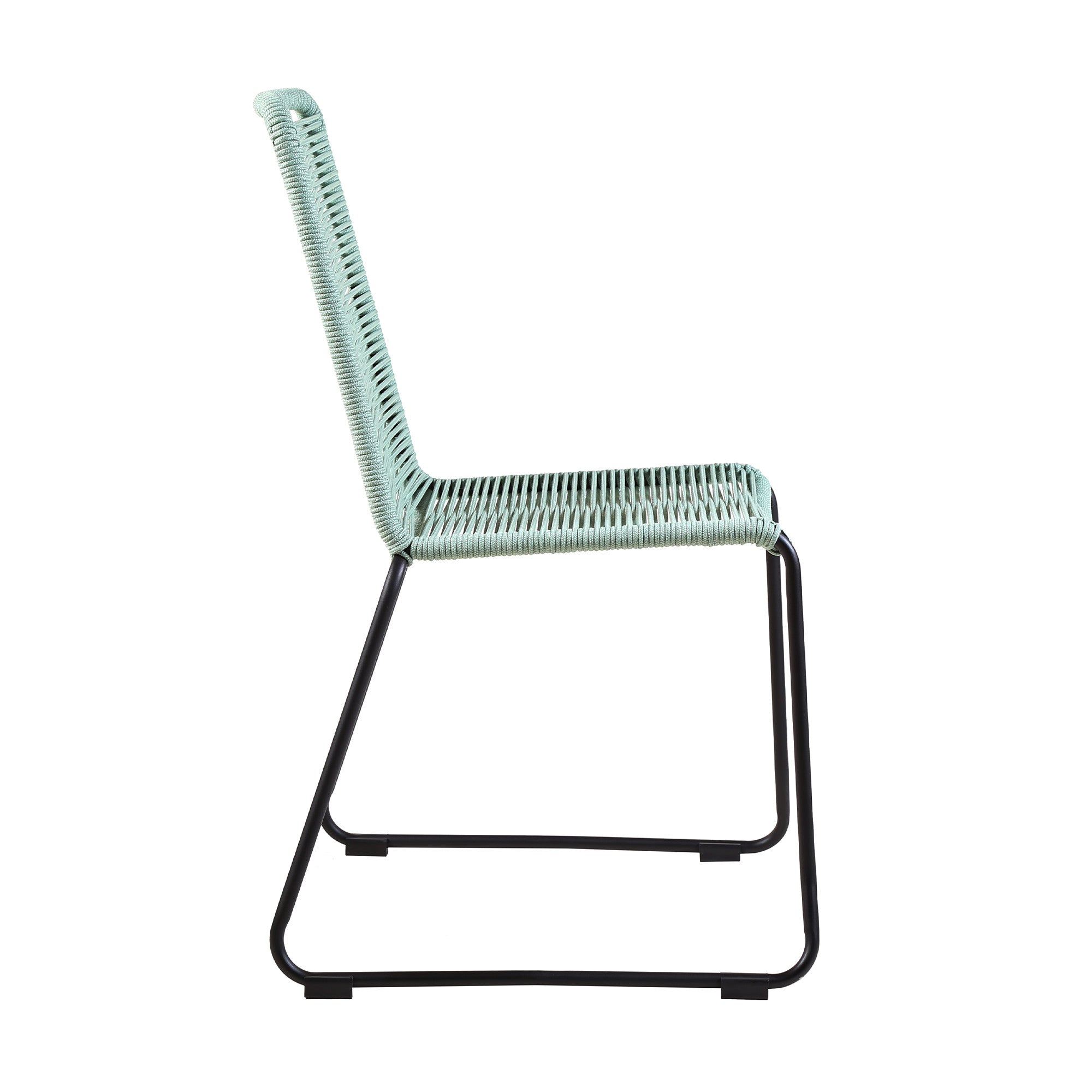 Set of Two 23" Green Metal Outdoor Dining Chair-Outdoor Chairs-DECOROLALA