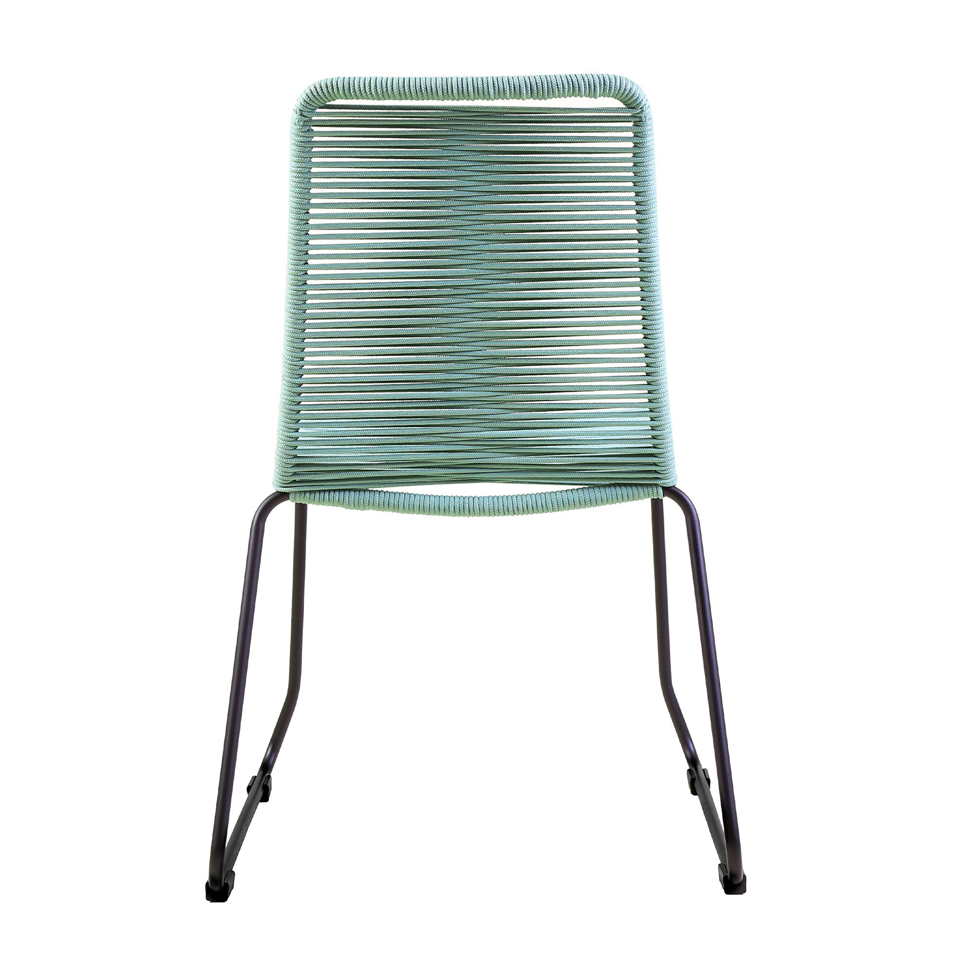 Set of Two 23" Green Metal Outdoor Dining Chair-Outdoor Chairs-DECOROLALA