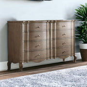 64" Taupe Solid and Manufactured Wood Eight Drawer Double Dresser-Dressers-DECOROLALA