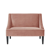 45" Blush And Brown Upholstered Velvet Bench-Benches-DECOROLALA
