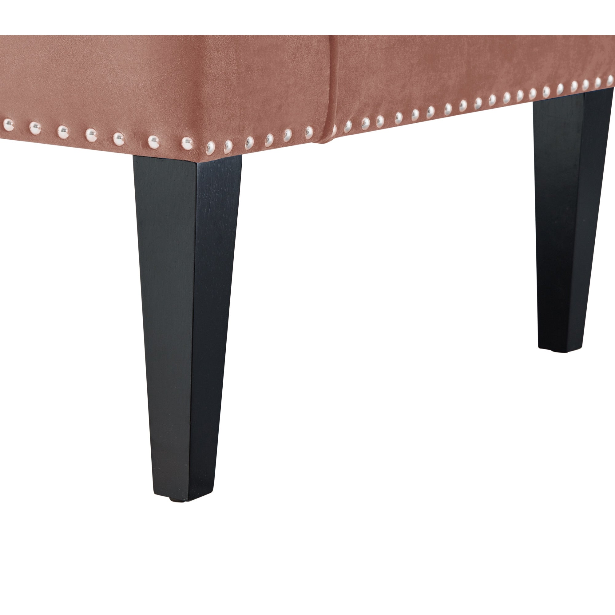 45" Blush And Brown Upholstered Velvet Bench-Benches-DECOROLALA