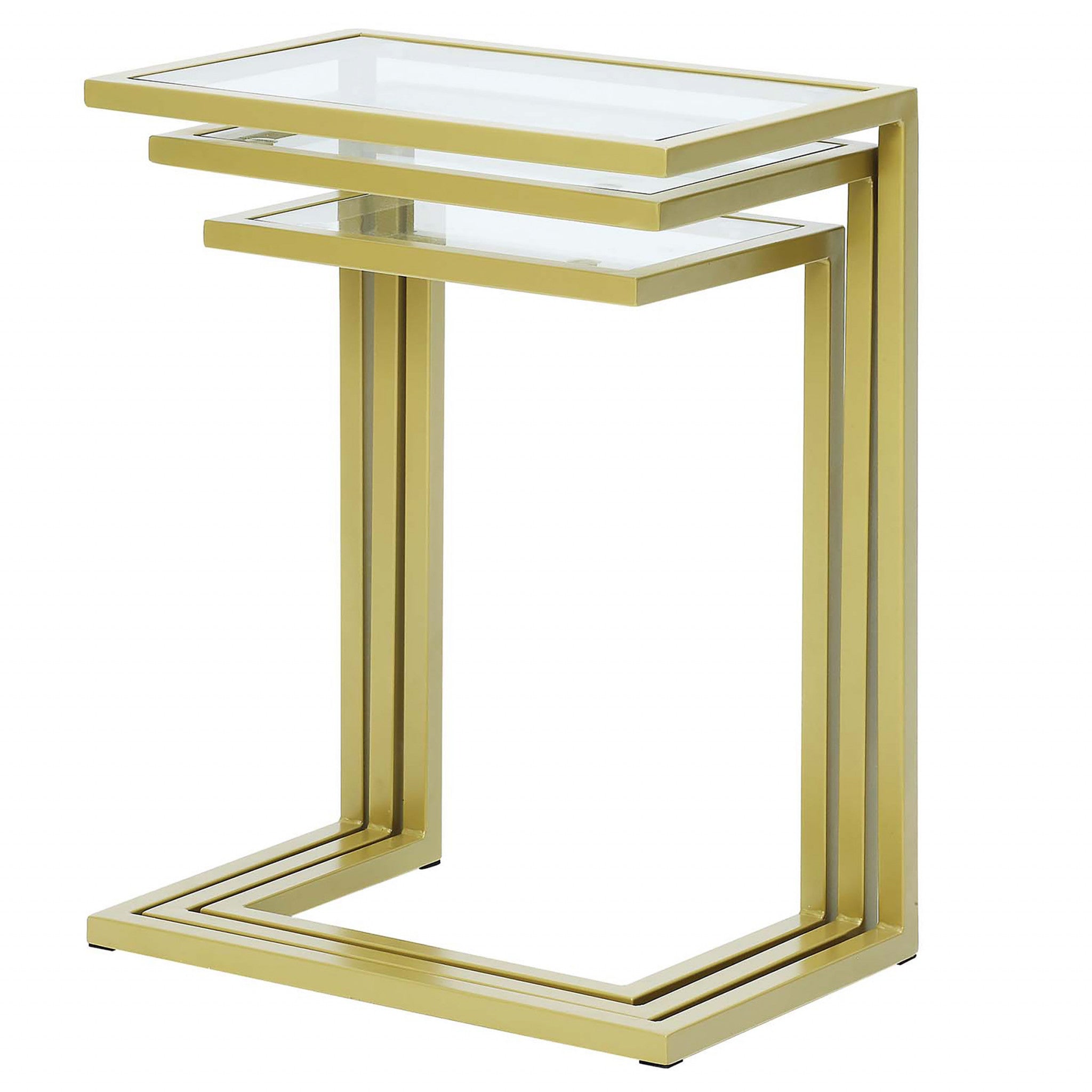 24" Chrome Glass Rectangular End Table-End-Side Tables-DECOROLALA