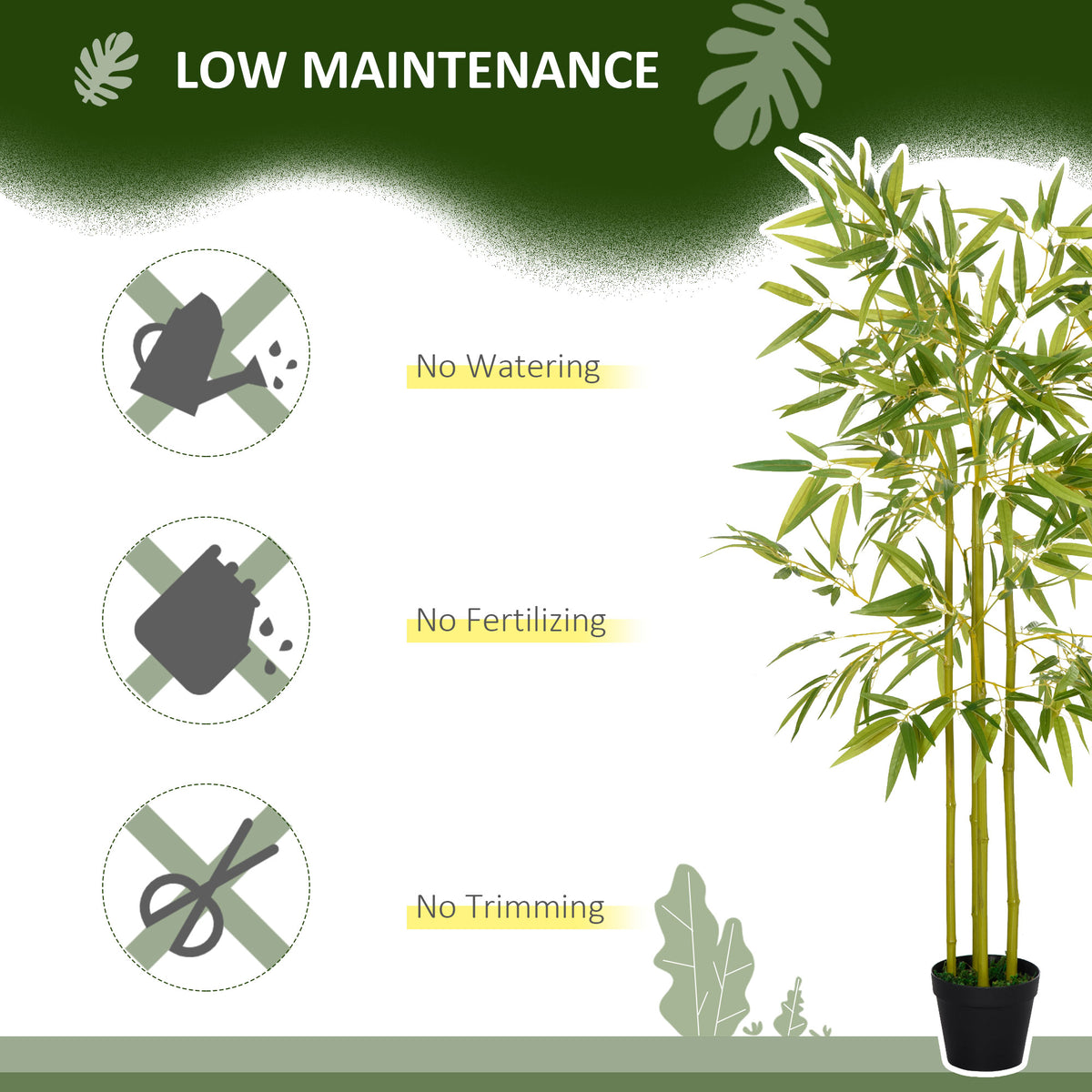 4FT Artificial Bamboo Tree Faux Decorative Plant in Nursery Pot for Indoor D√©cor-Artificial Trees-DECOROLALA