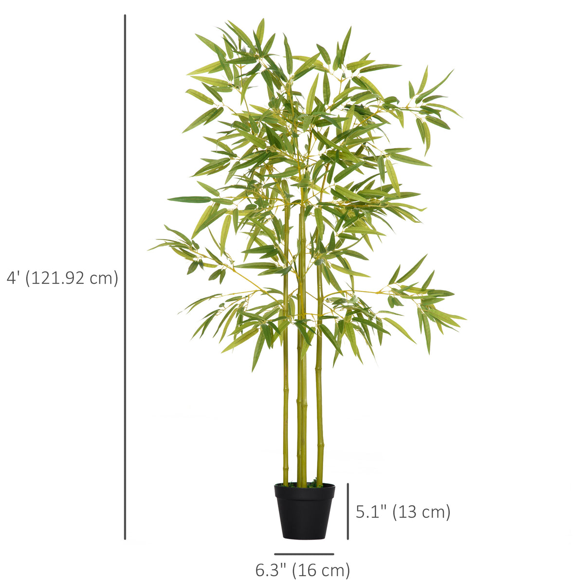 4FT Artificial Bamboo Tree Faux Decorative Plant in Nursery Pot for Indoor D√©cor-Artificial Trees-DECOROLALA