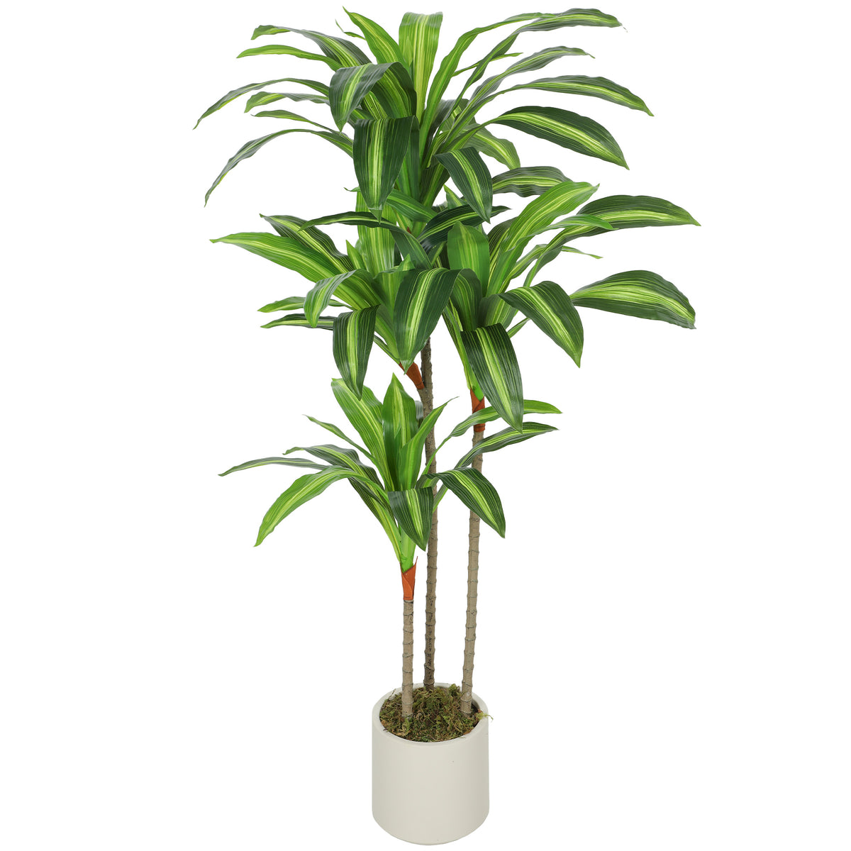 4FT Dracaena Fake Plant, Artificial Plant with Bendable Trunks for Home Office Decor, Green-Artificial Trees-DECOROLALA