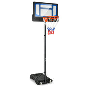 4.3-8.2 Feet Portable Basketball Hoop with Adjustable Height and Wheels-Blue-Sporting Goods-DECOROLALA